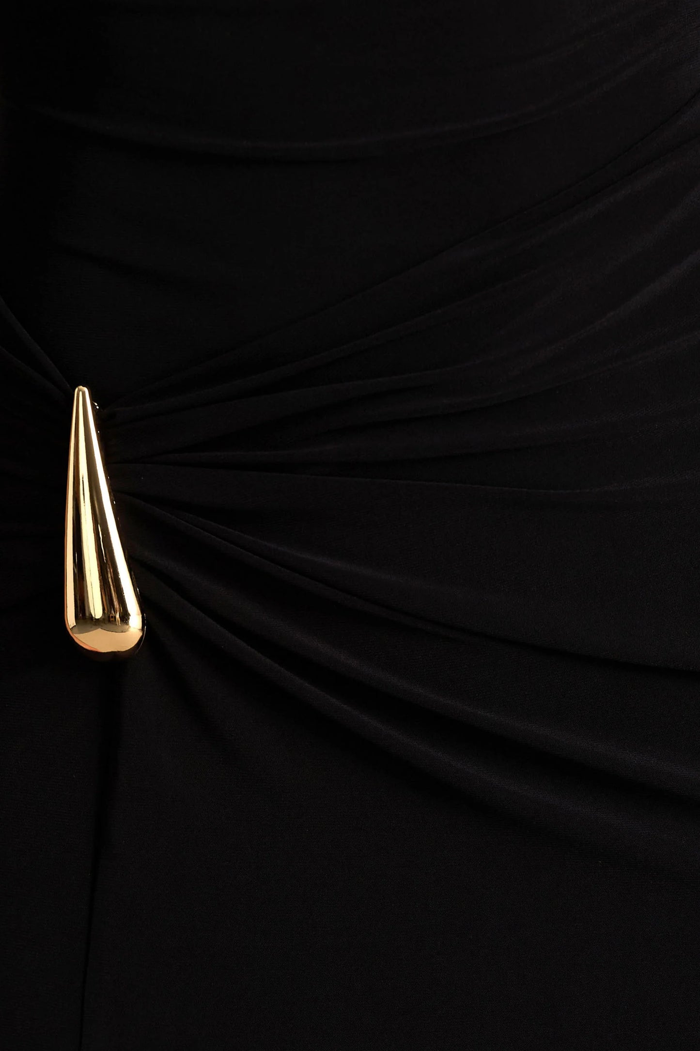 Arlena Black High-Neck Wrapped Maxi Dress