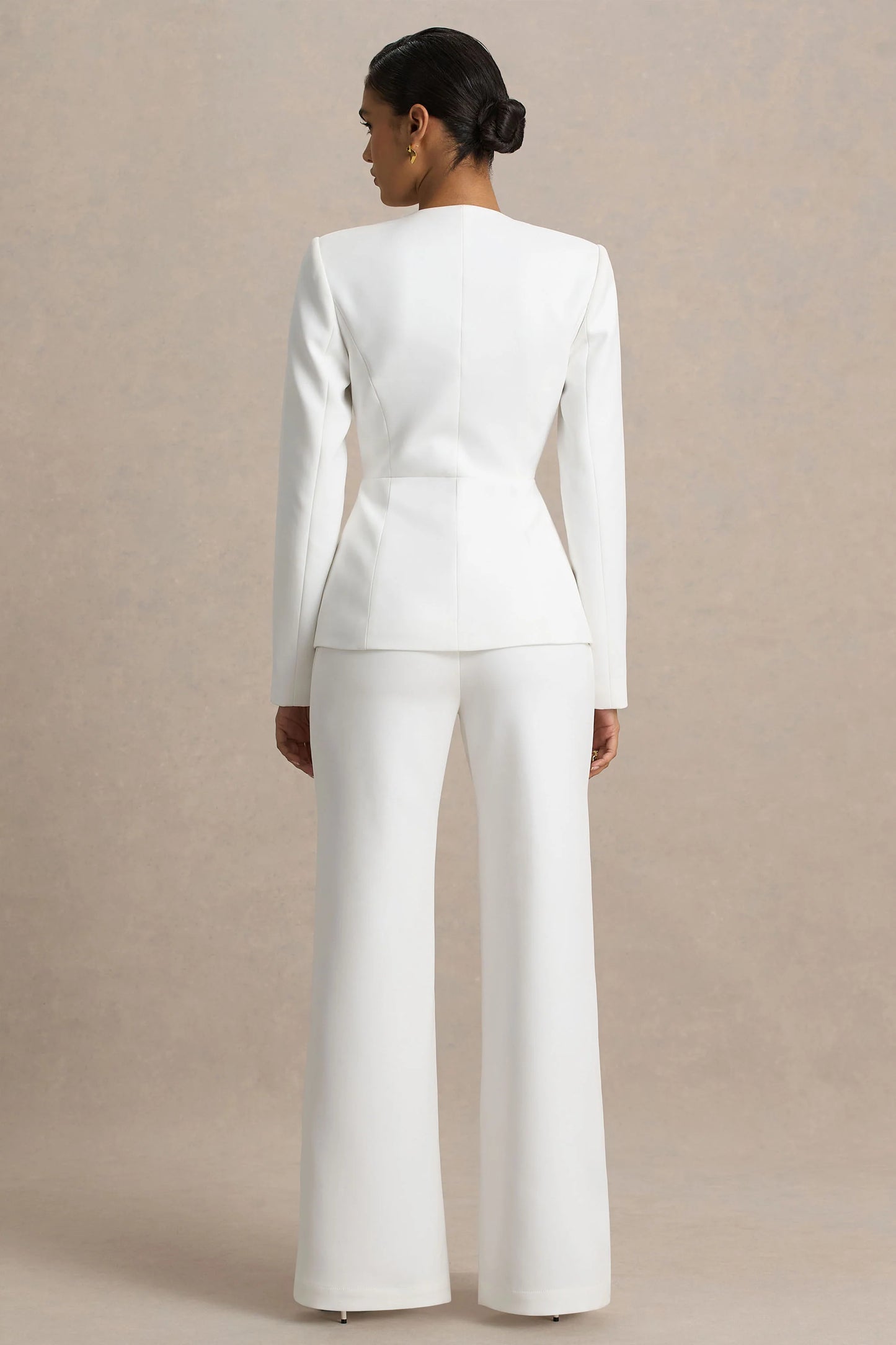 Silvia White Straight-Leg Trousers