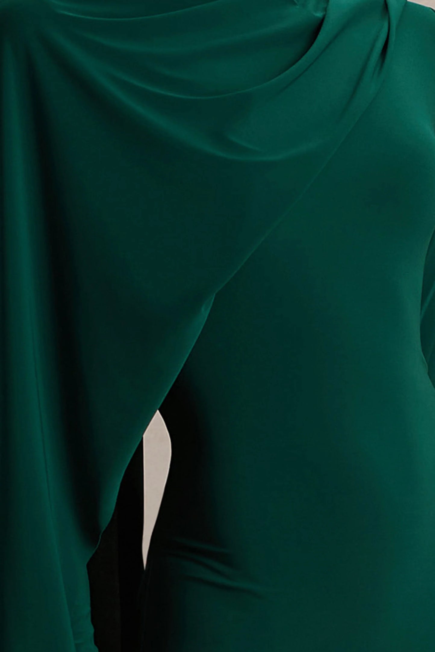 Always Bottle Green High-Neck Maxi Dress With Cape Sleeve Detail