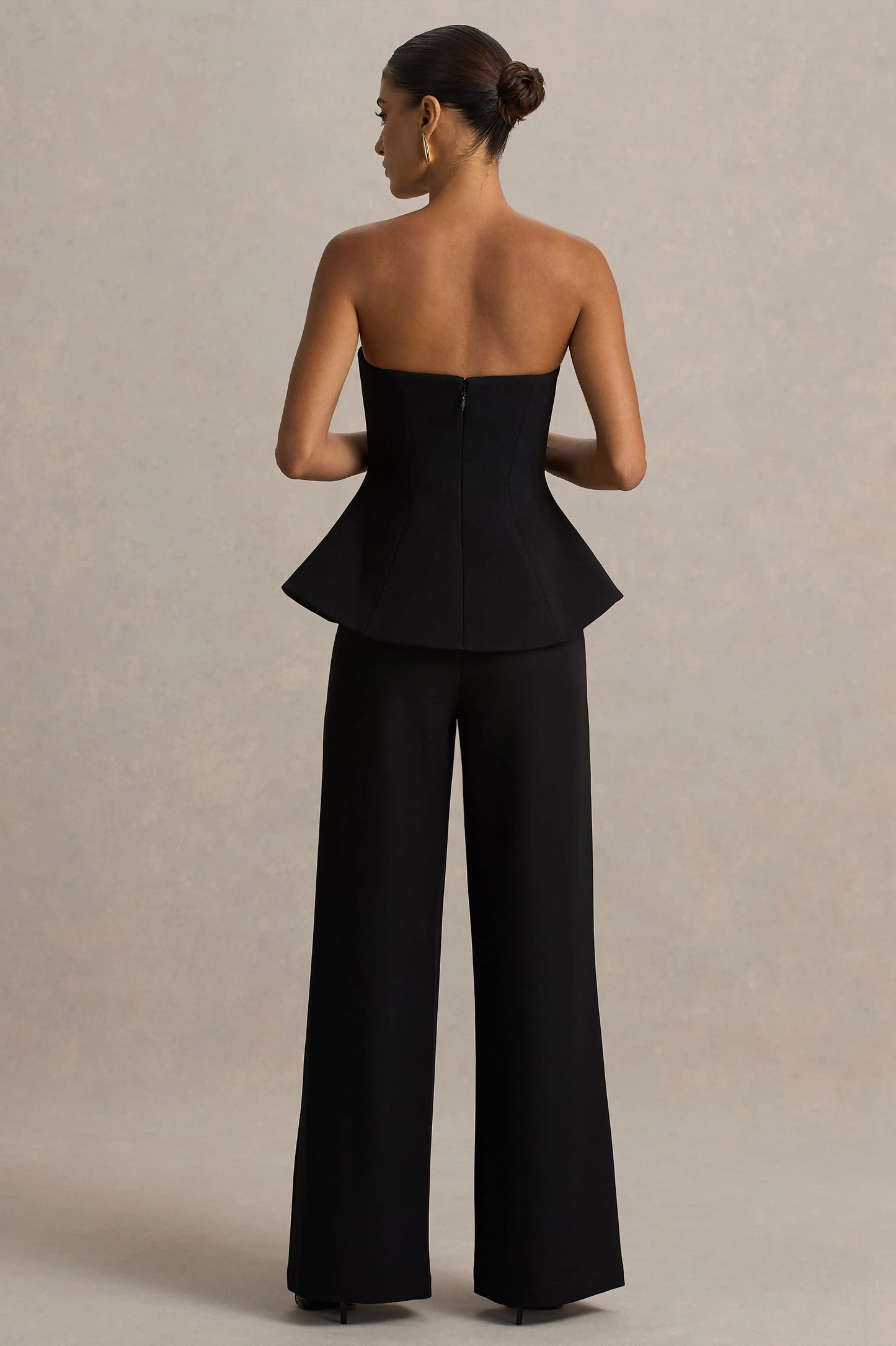 Silvia Black Straight-Leg Trousers