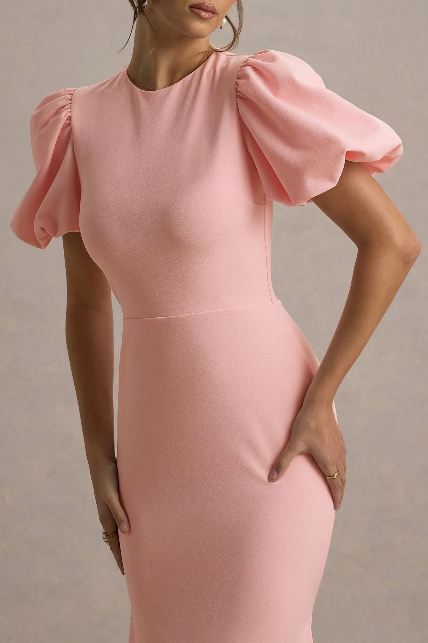 Love Letters Pink Puff-Sleeve Maxi Dress
