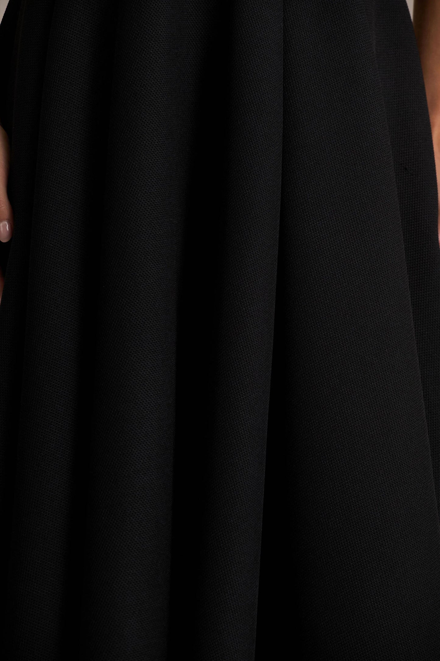 Alessa Black Plunge-Neck Tailored Midi Dress