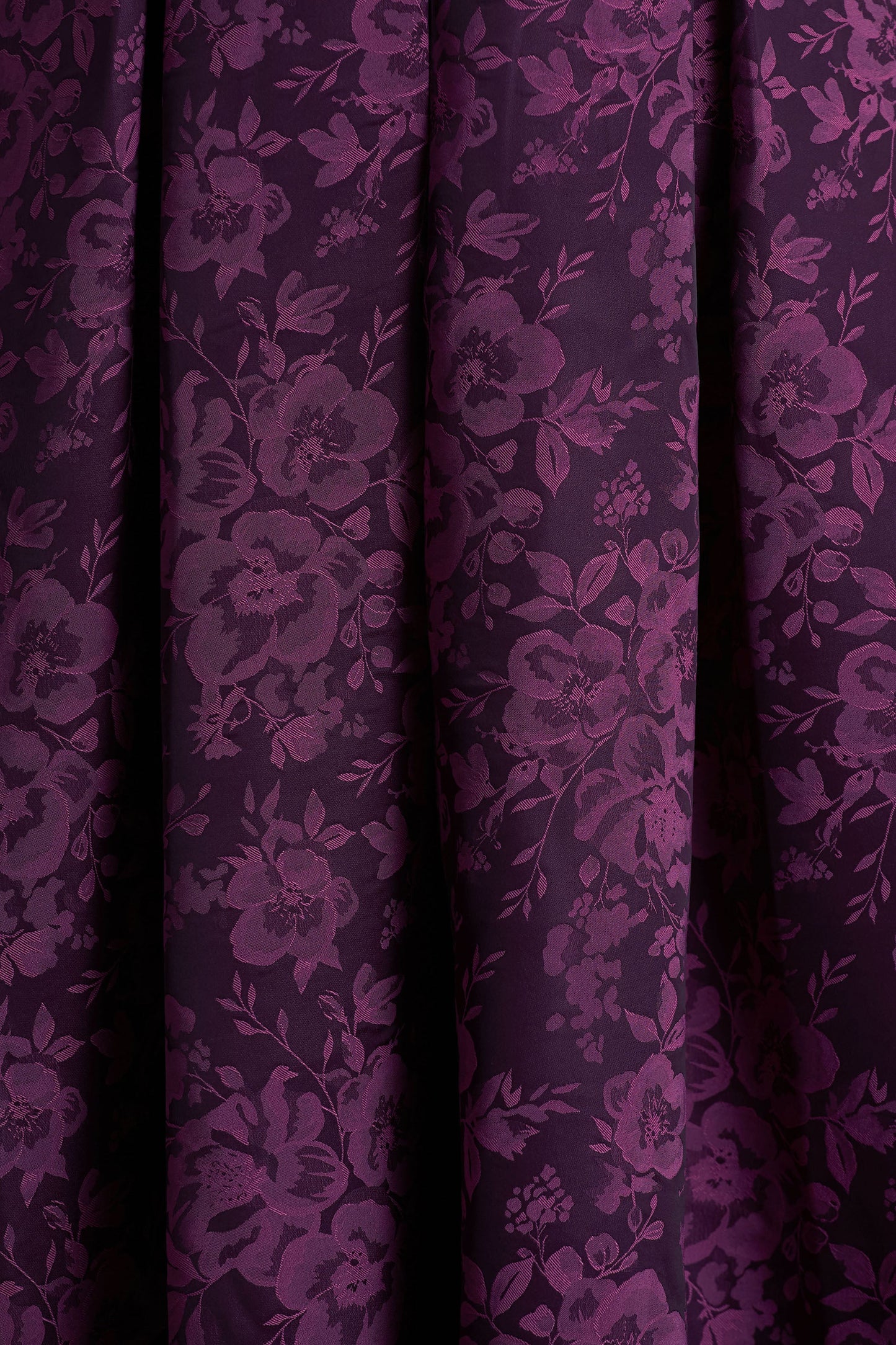 Isabeau Purple Satin Plunge-Neck Midi Dress