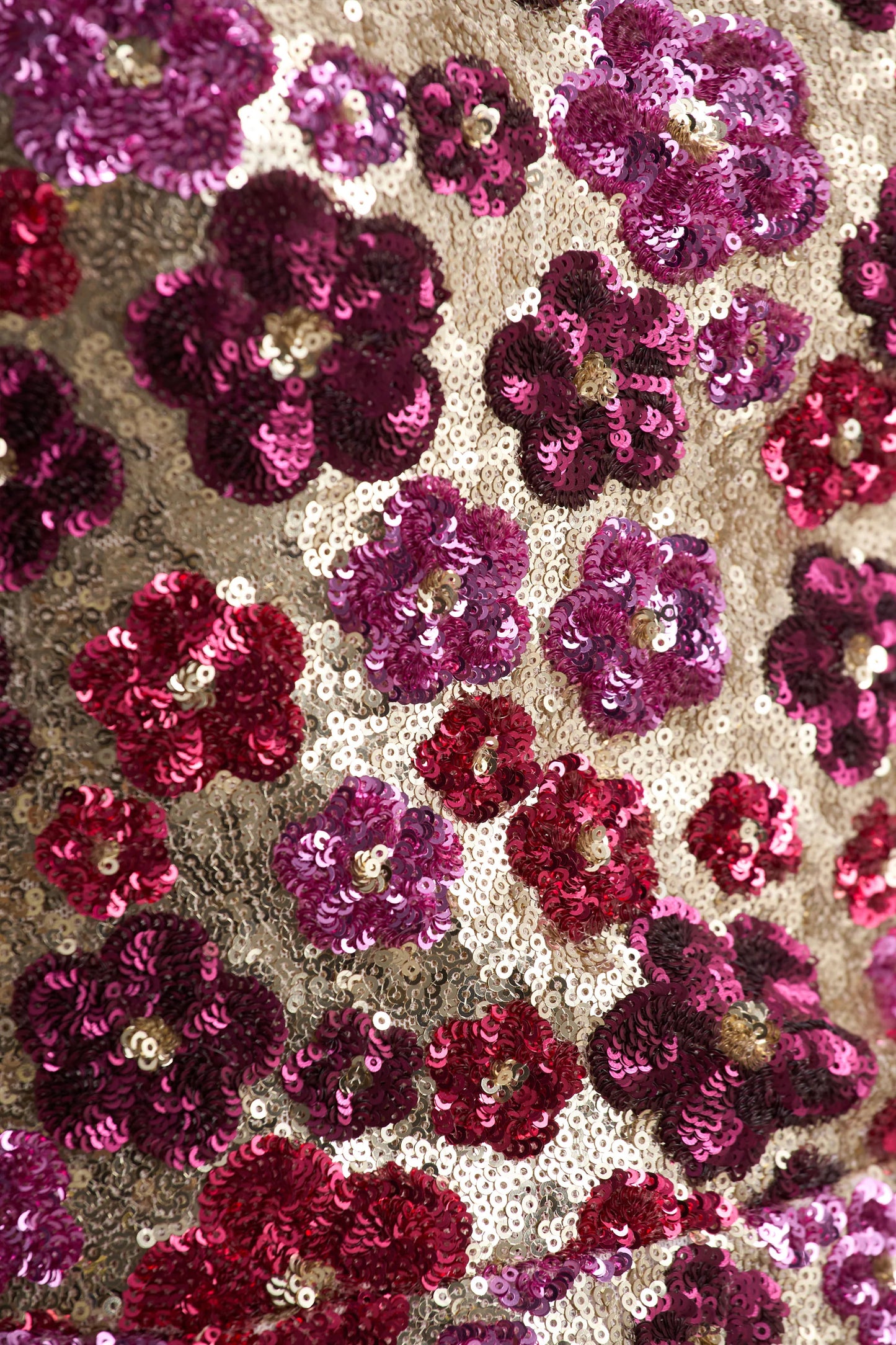 Eira Pink Floral Embellished Sequin Crew-Neck Mini Dress