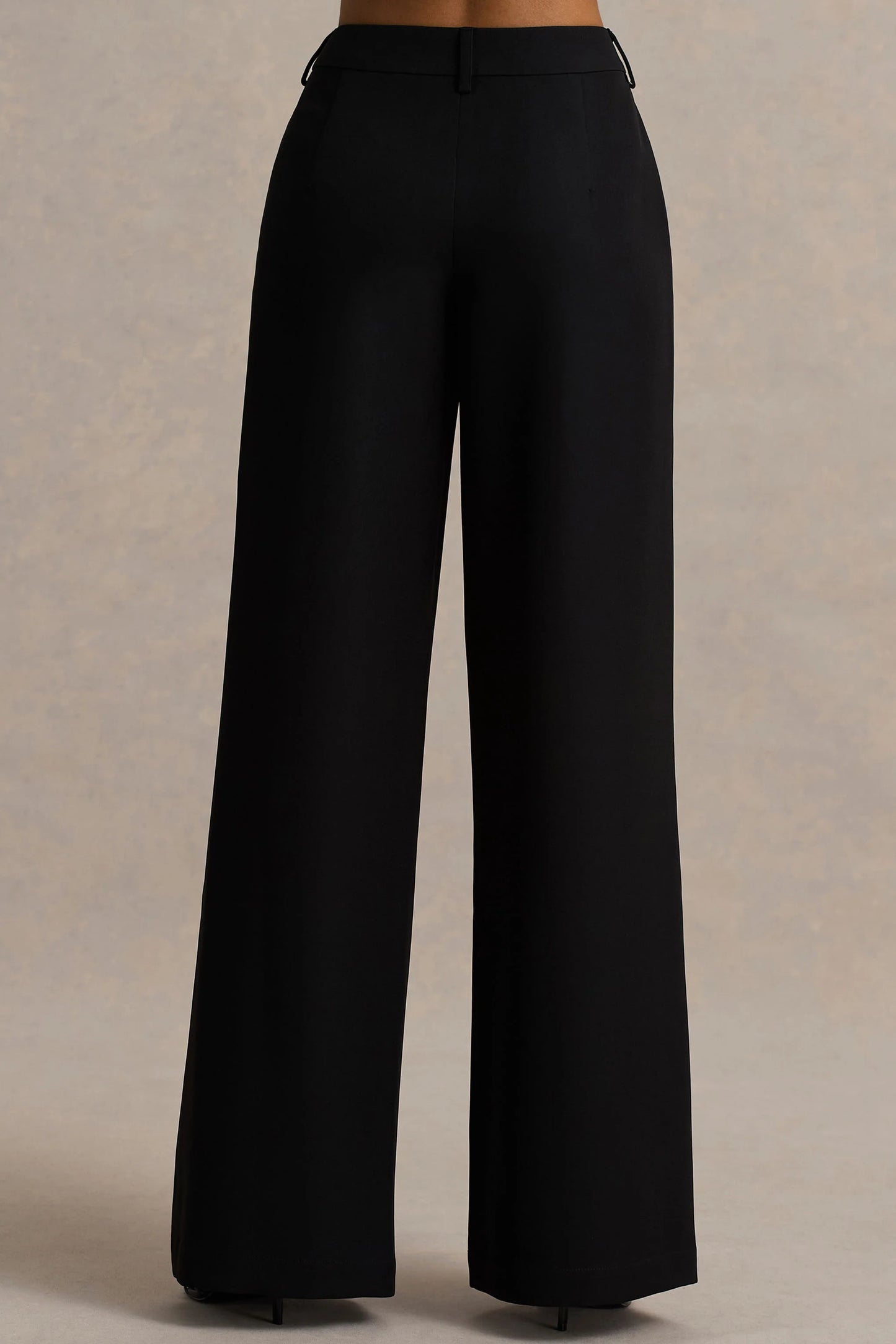 Silvia Black Straight-Leg Trousers