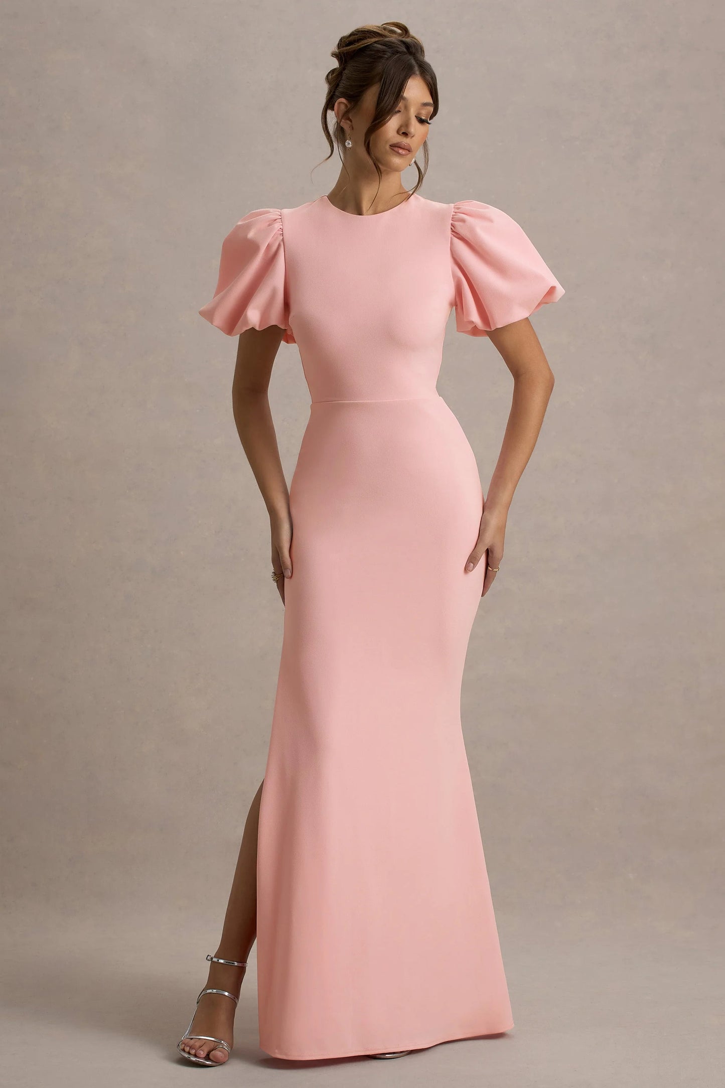 Love Letters Pink Puff-Sleeve Maxi Dress