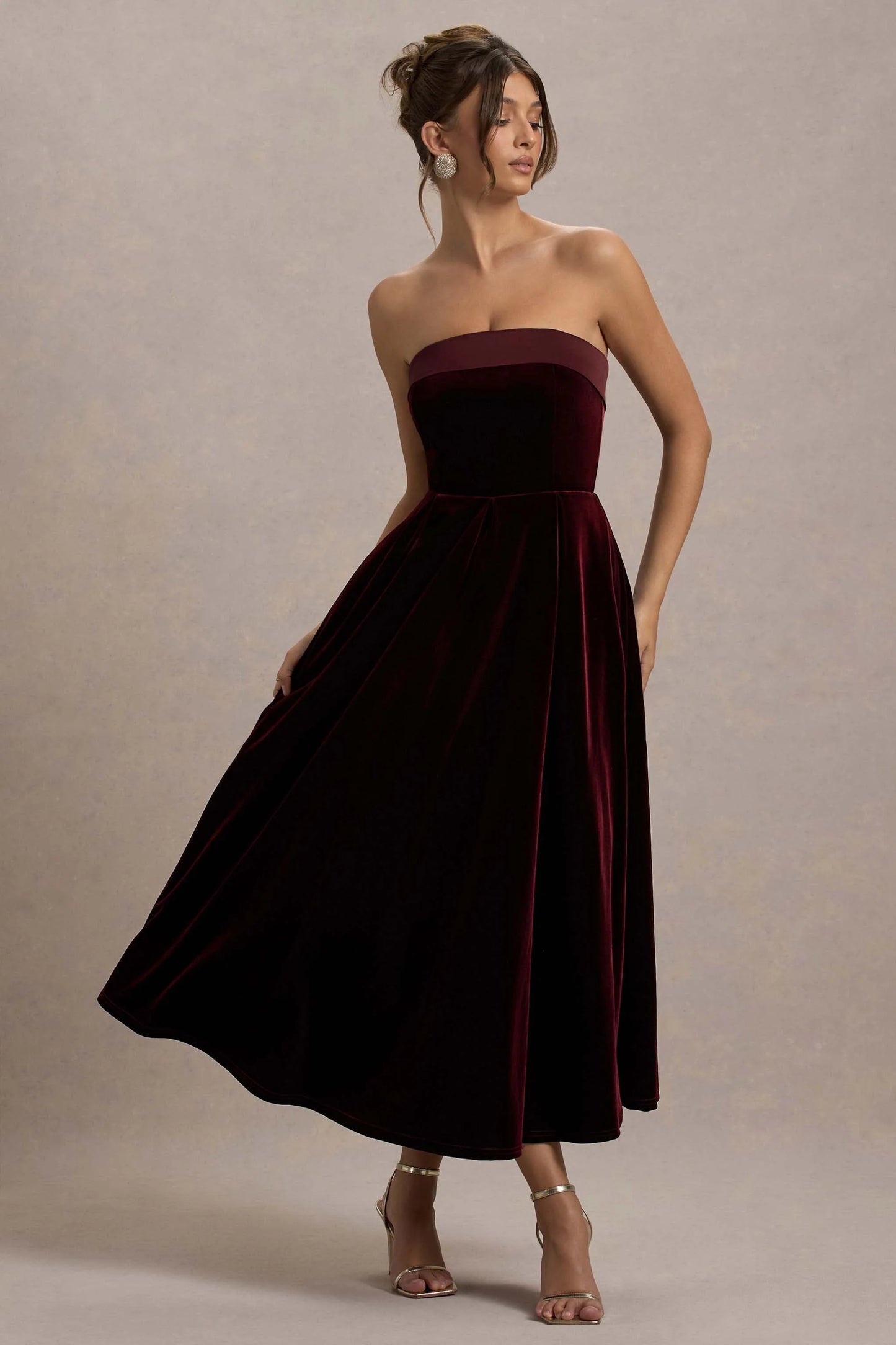 Delray Port Velvet Bandeau Midi Dress