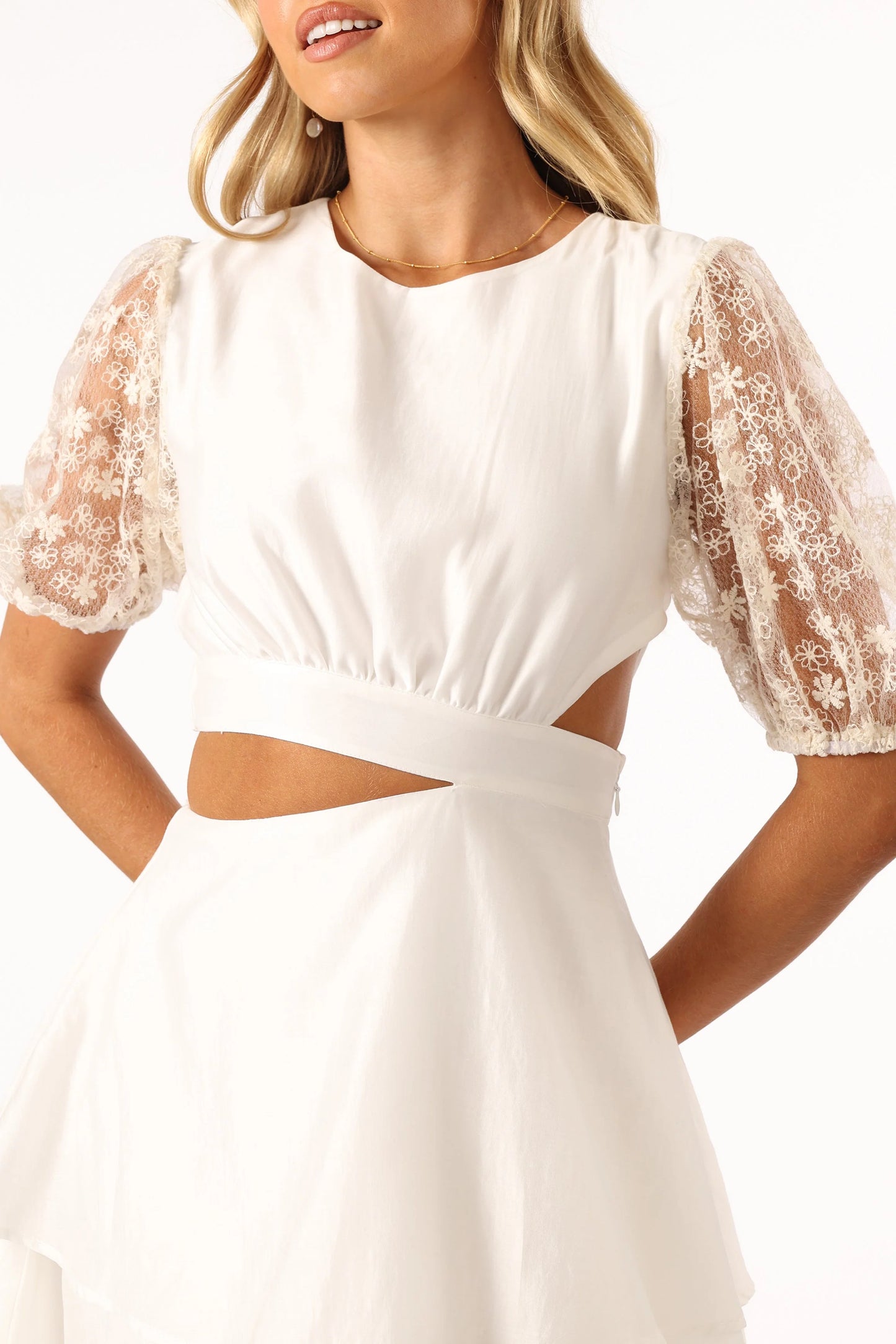 Tabitha Cut Out Mini Dress - Cream