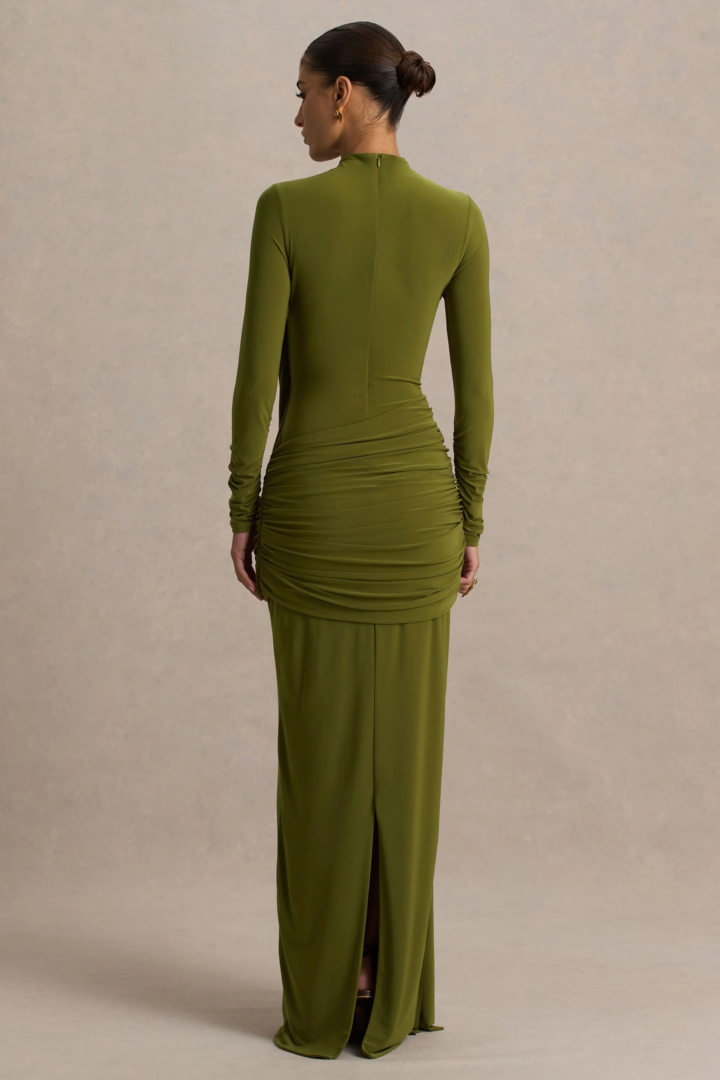 Melissa Olive Long-Sleeve Wrap Maxi Dress With Draped Detailing