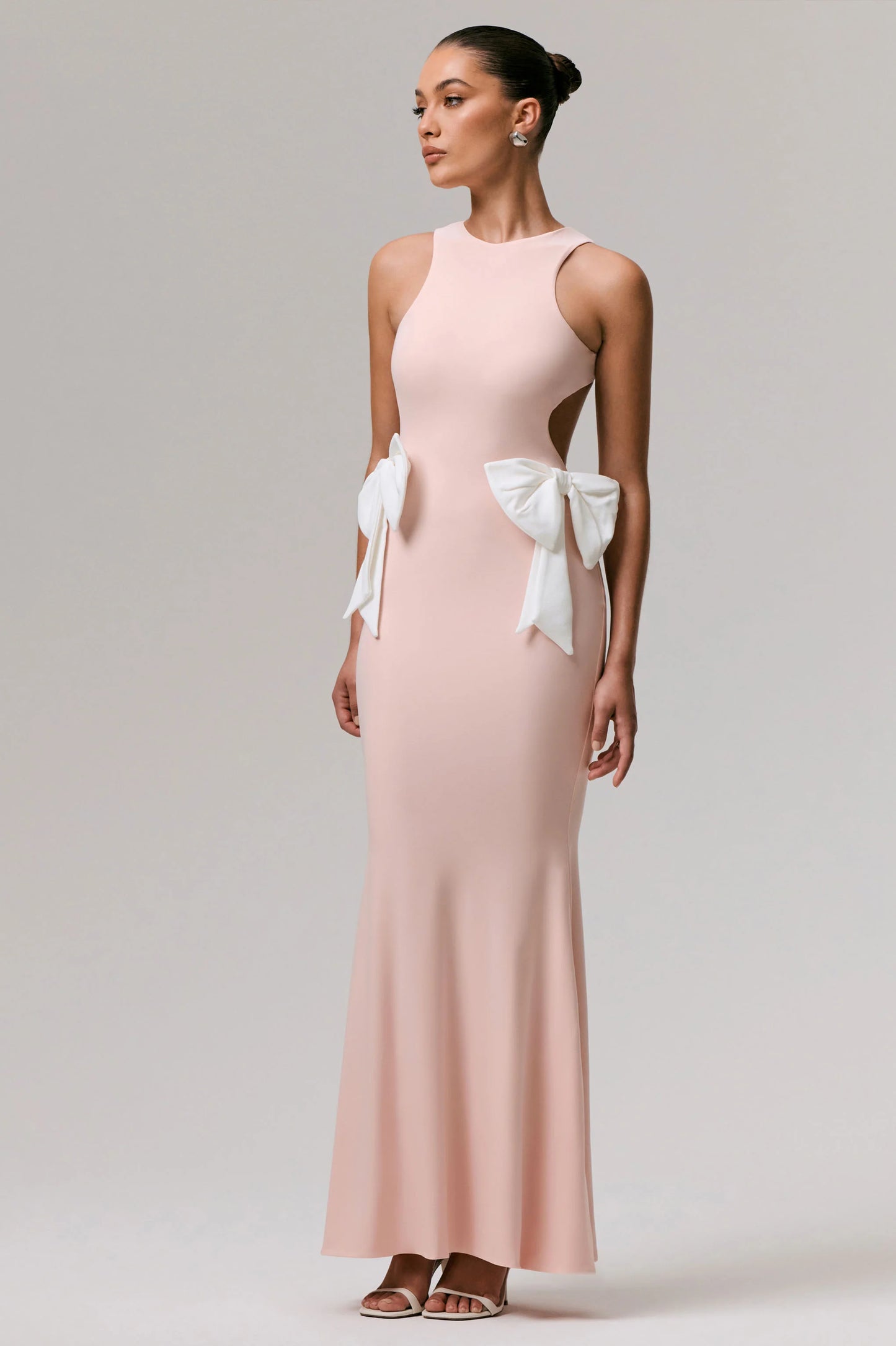 By Your Side Pink Cut-Out Maxi Dress With Bows