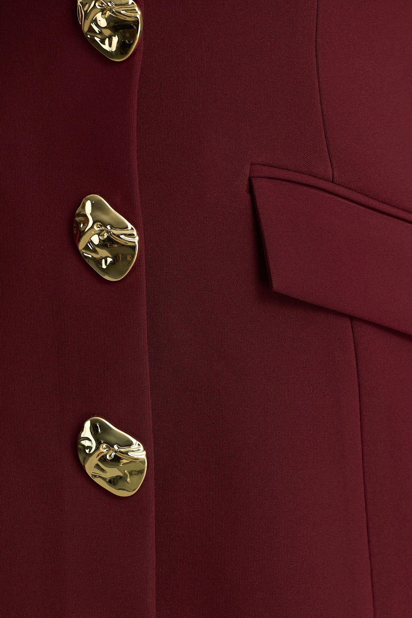 Belony Dark Plum Crew-Neck Mini Dress With Button Detailing