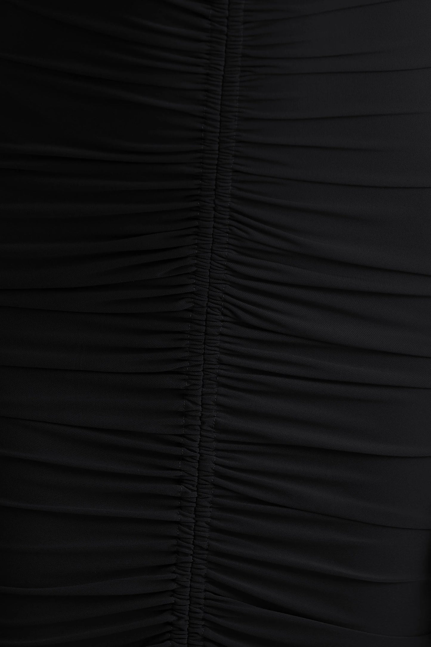 Jewel Black Plunge-Neck Maxi Dress With Front Split and Ruched Detailing