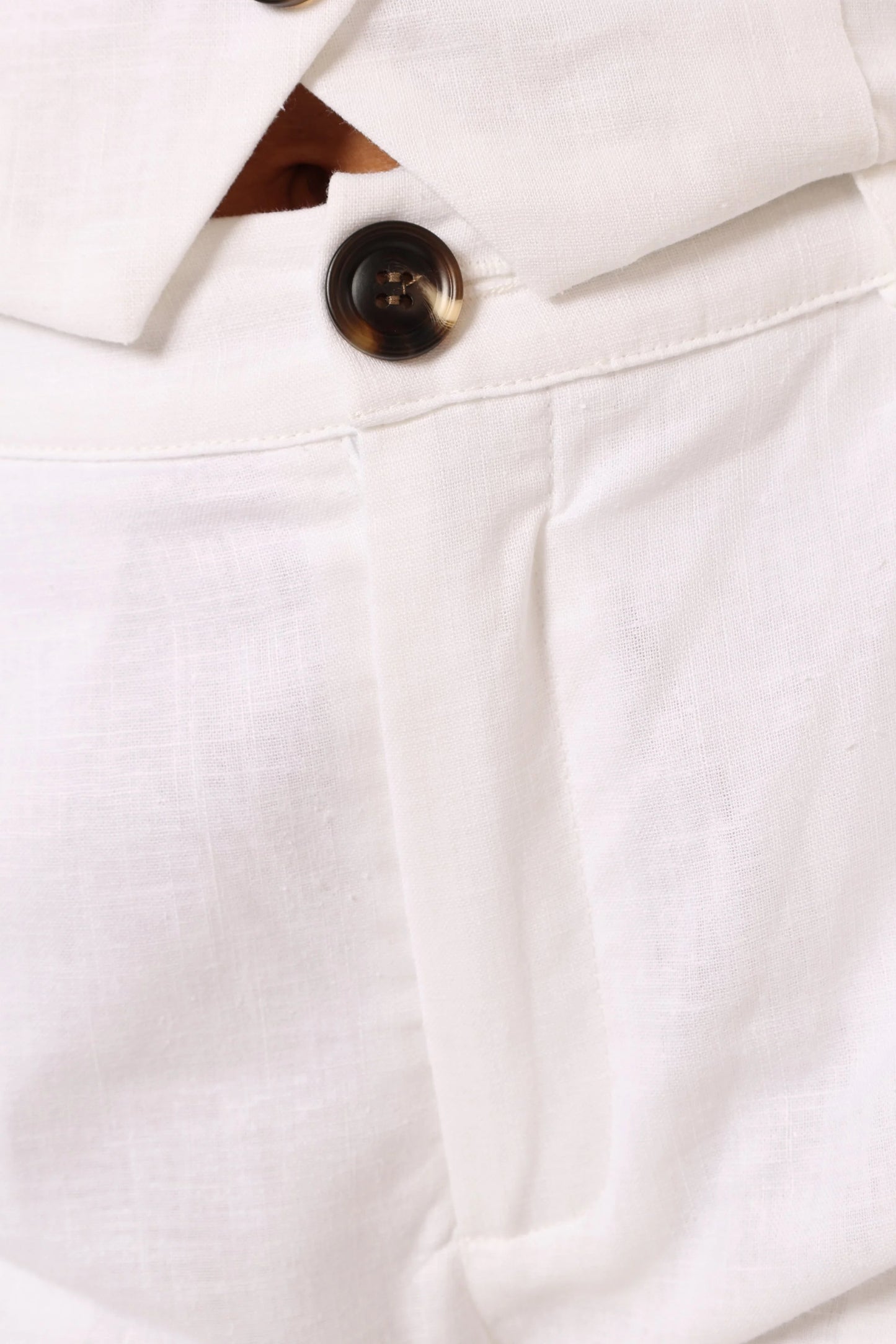 Hale Linen Shorts - White