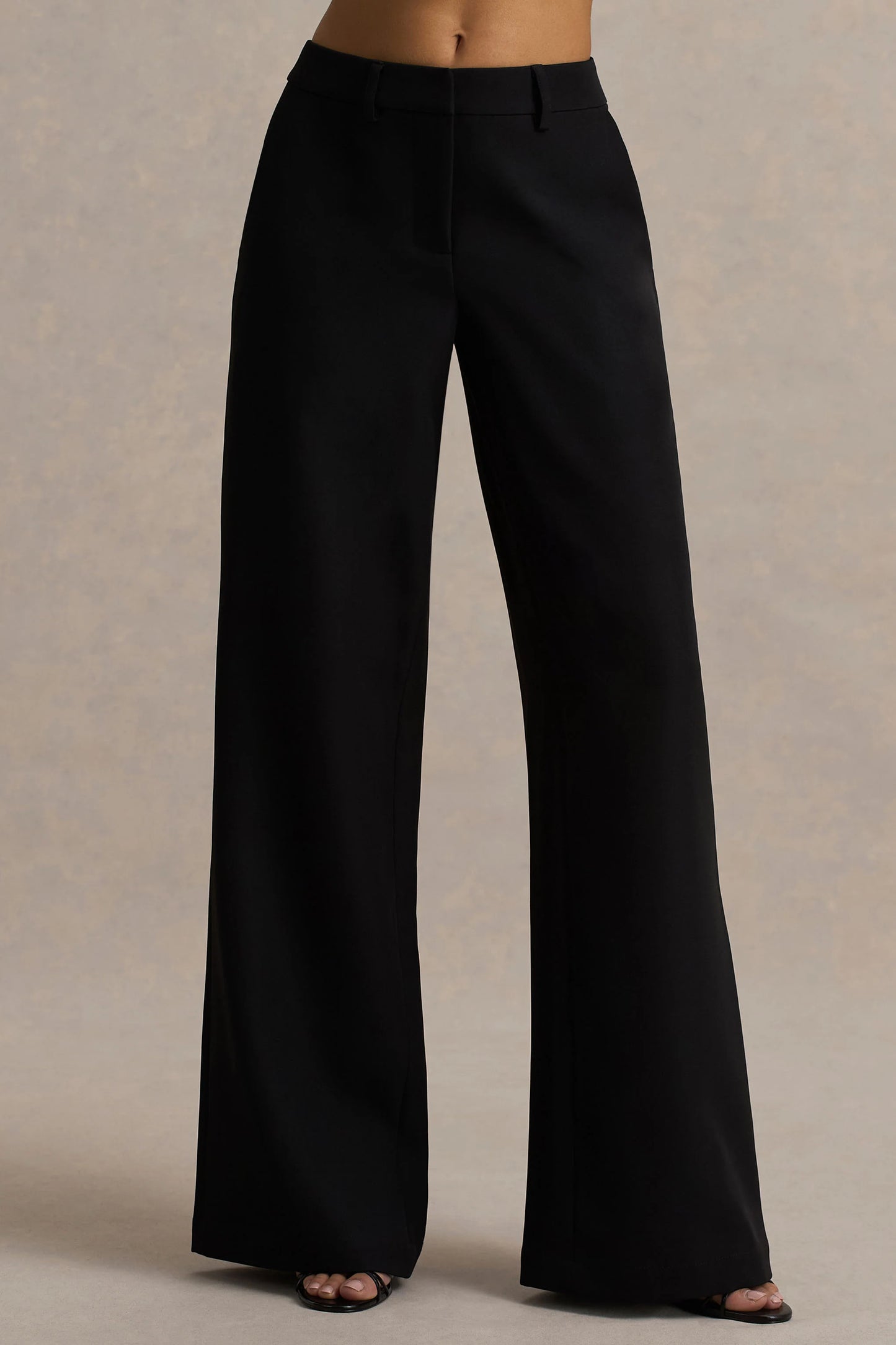 Silvia Black Straight-Leg Trousers