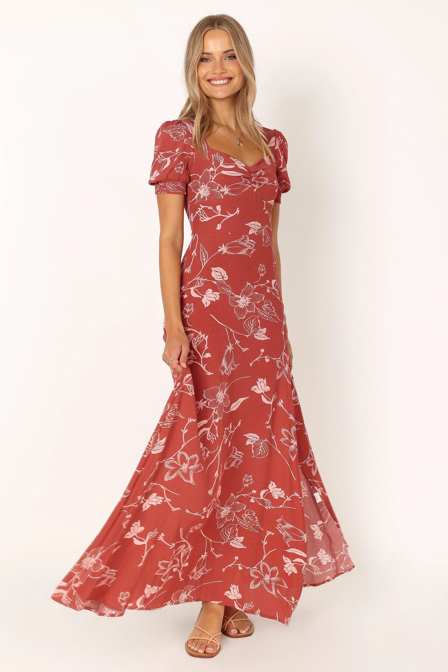 Franklin Maxi Dress - Rust Floral