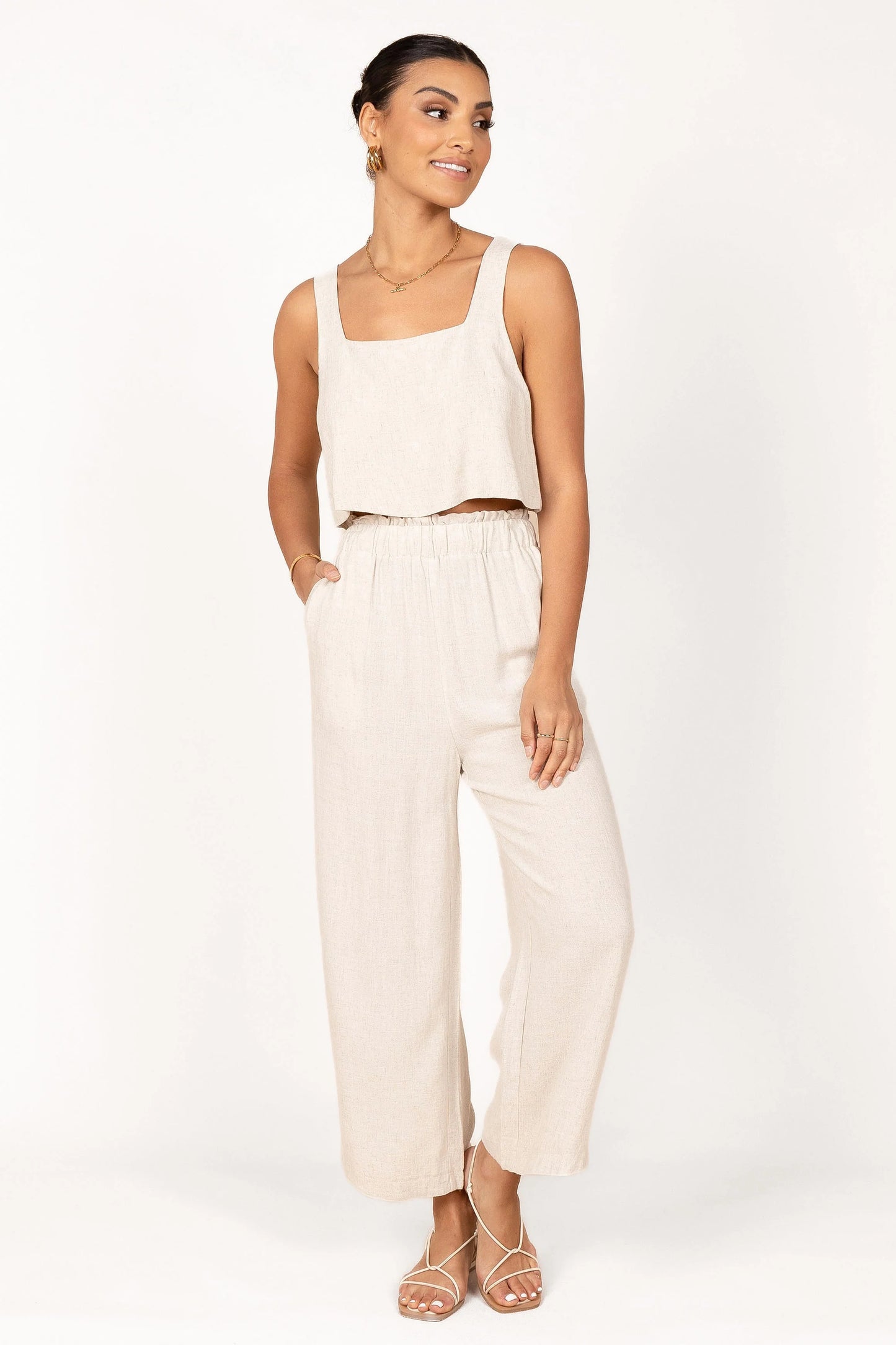 Eleanor Cropped Top - Beige