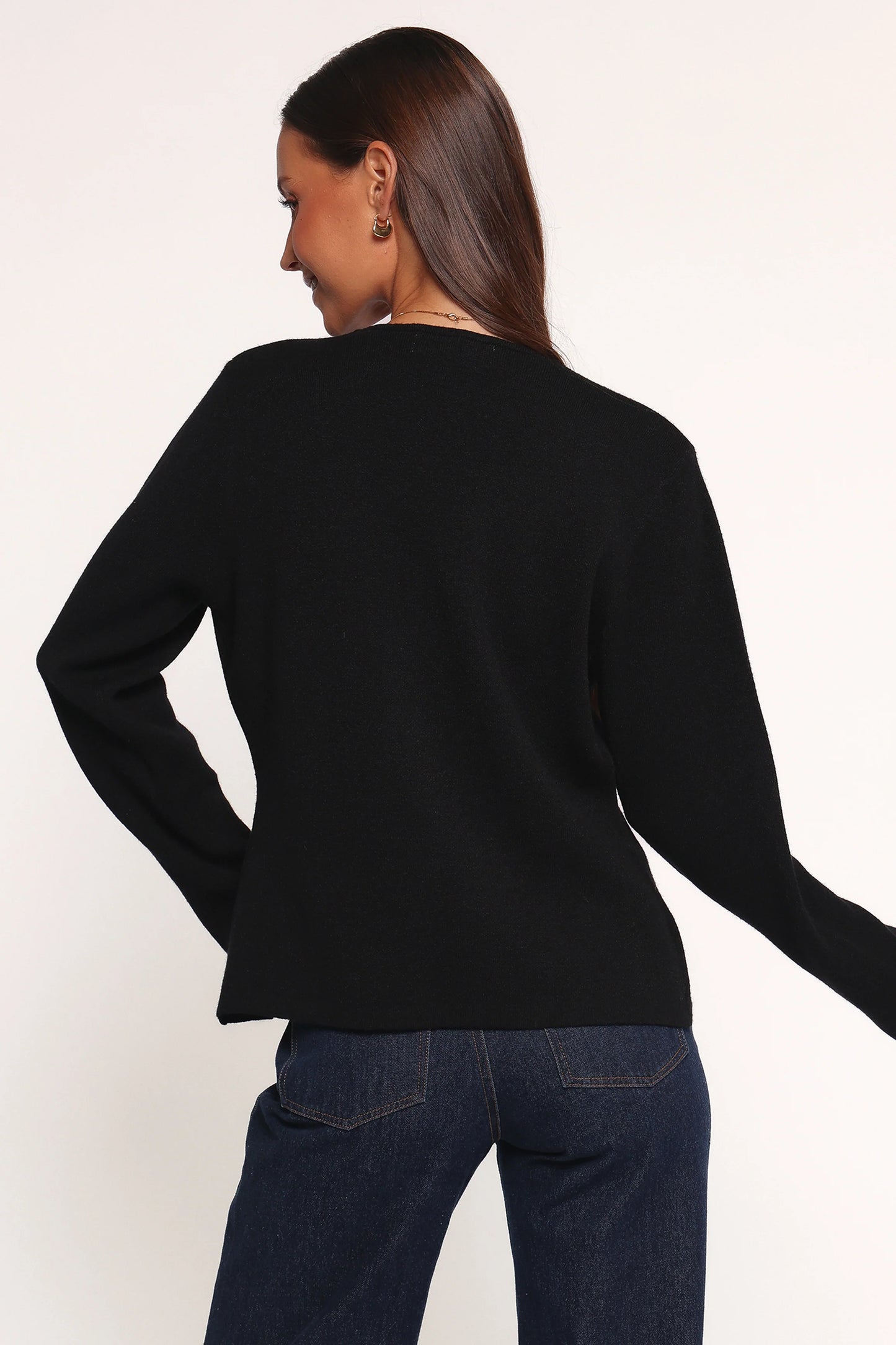 Jett Large Button Cardigan - Black