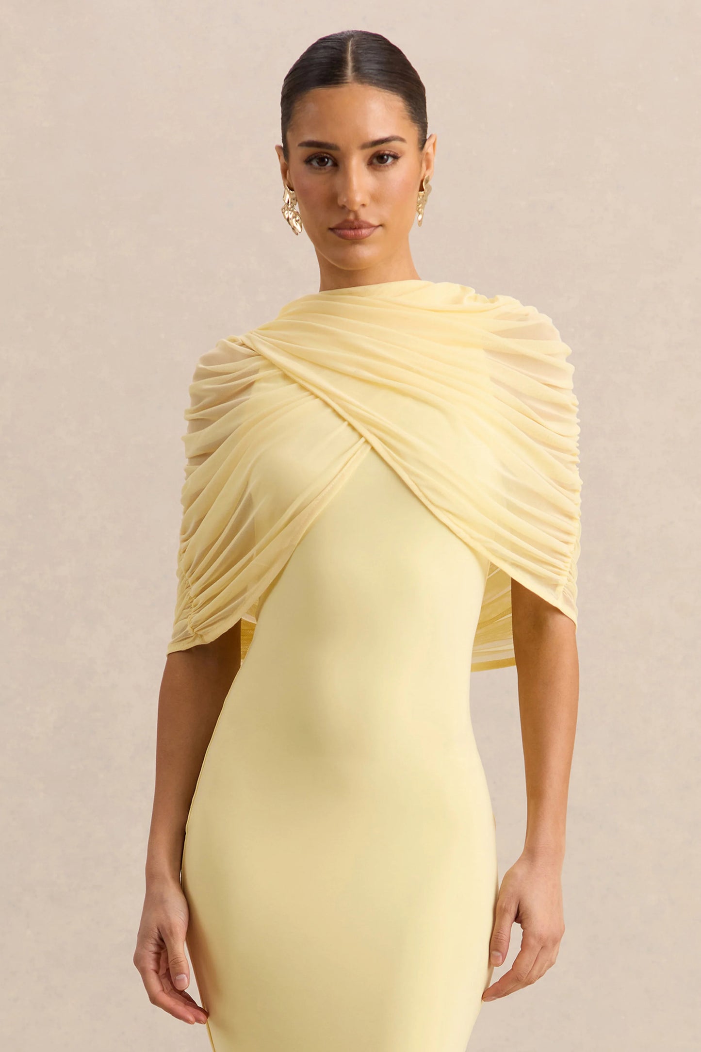 Magoria Lemon Mesh Round-Neck Cape