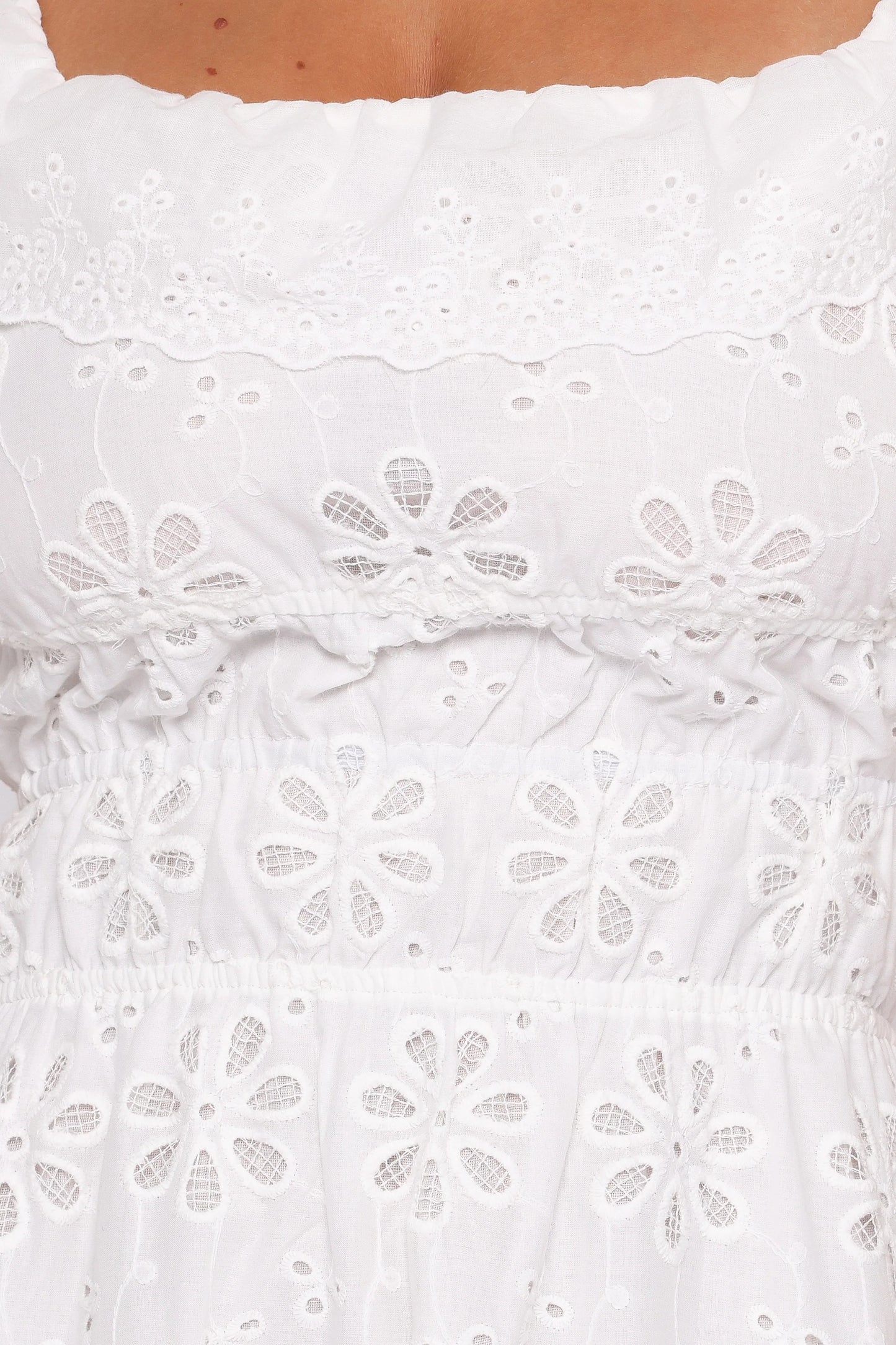 Elwyn Maxi Dress - White Broderie
