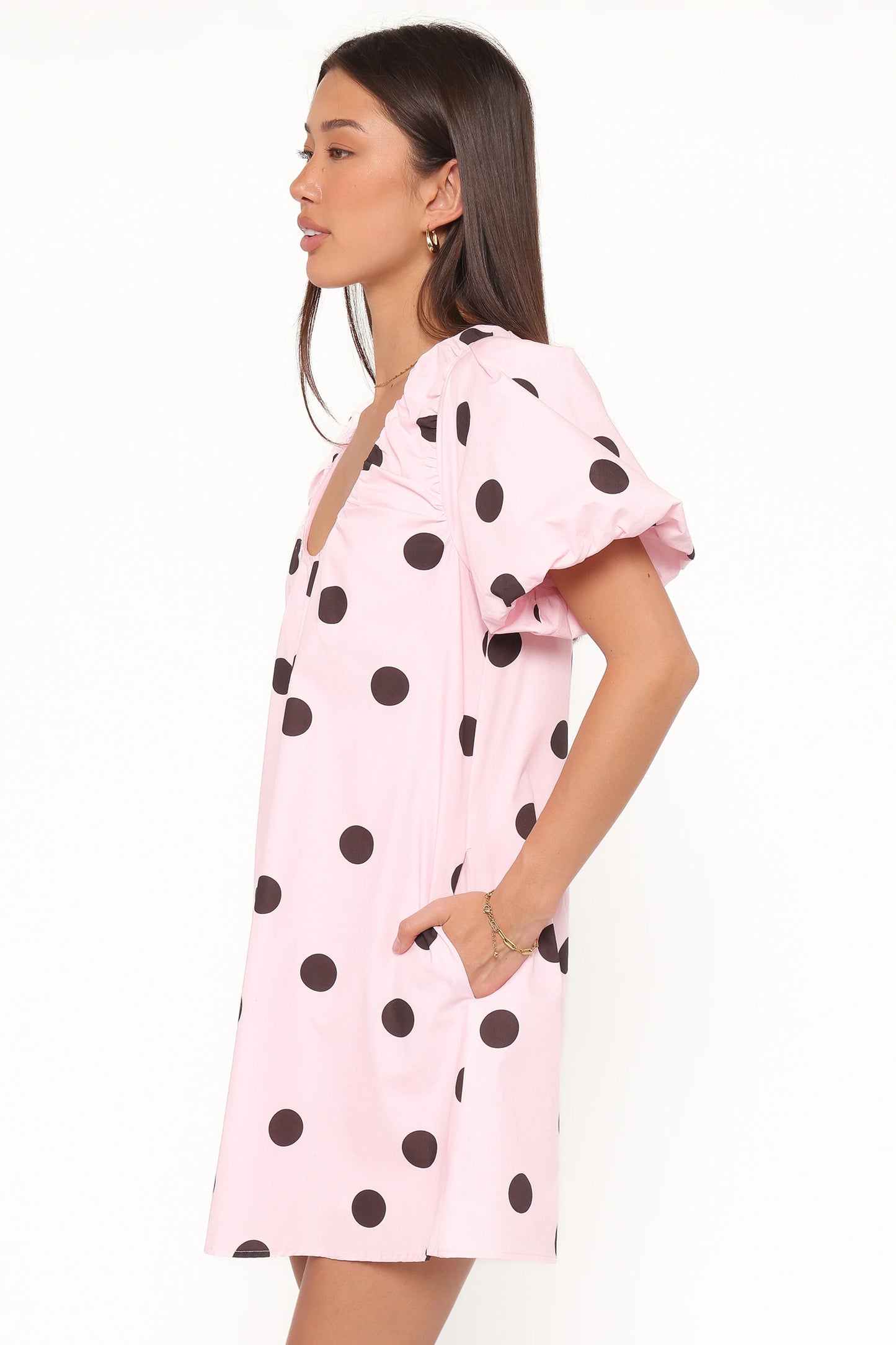 Bertine Mini Dress - Pink Polka Dot