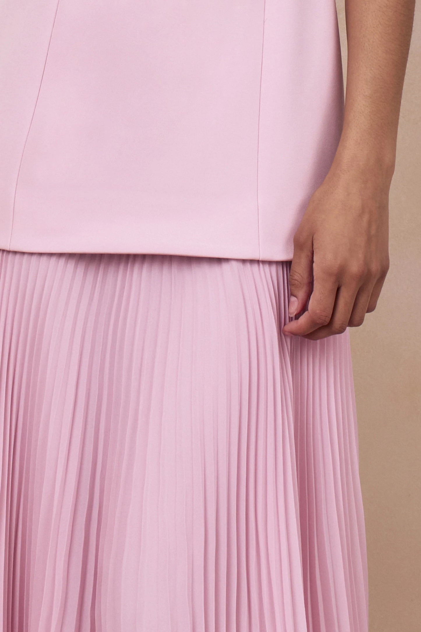 Hadley Light-Pink Boat-Neck Maxi Dress With Drop-Waist