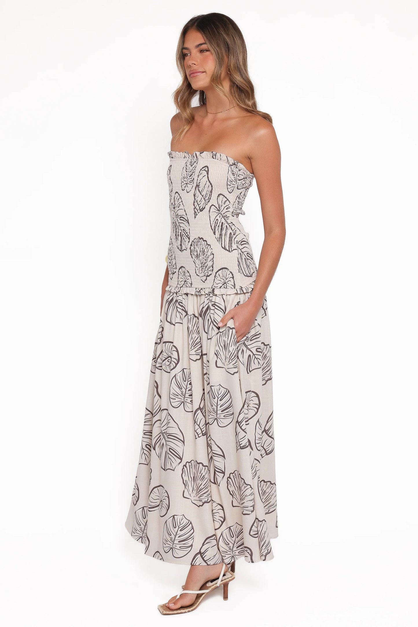 Parkway Maxi Dress - Cream Shells