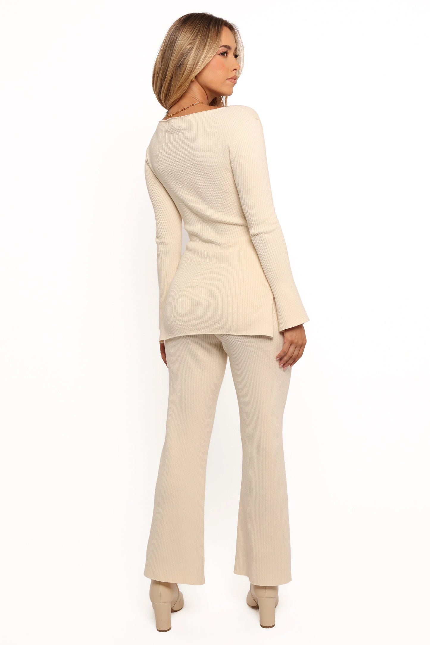 Beeba Ribbed Knit Pants - Cream