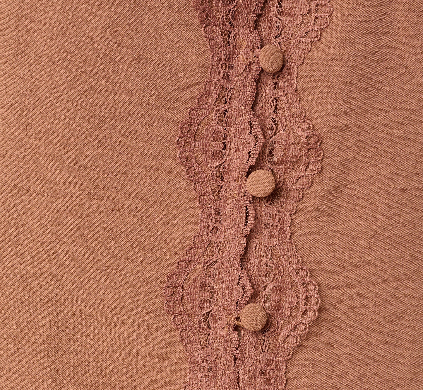 Pleated Lace Trim Tank Top In Acorn