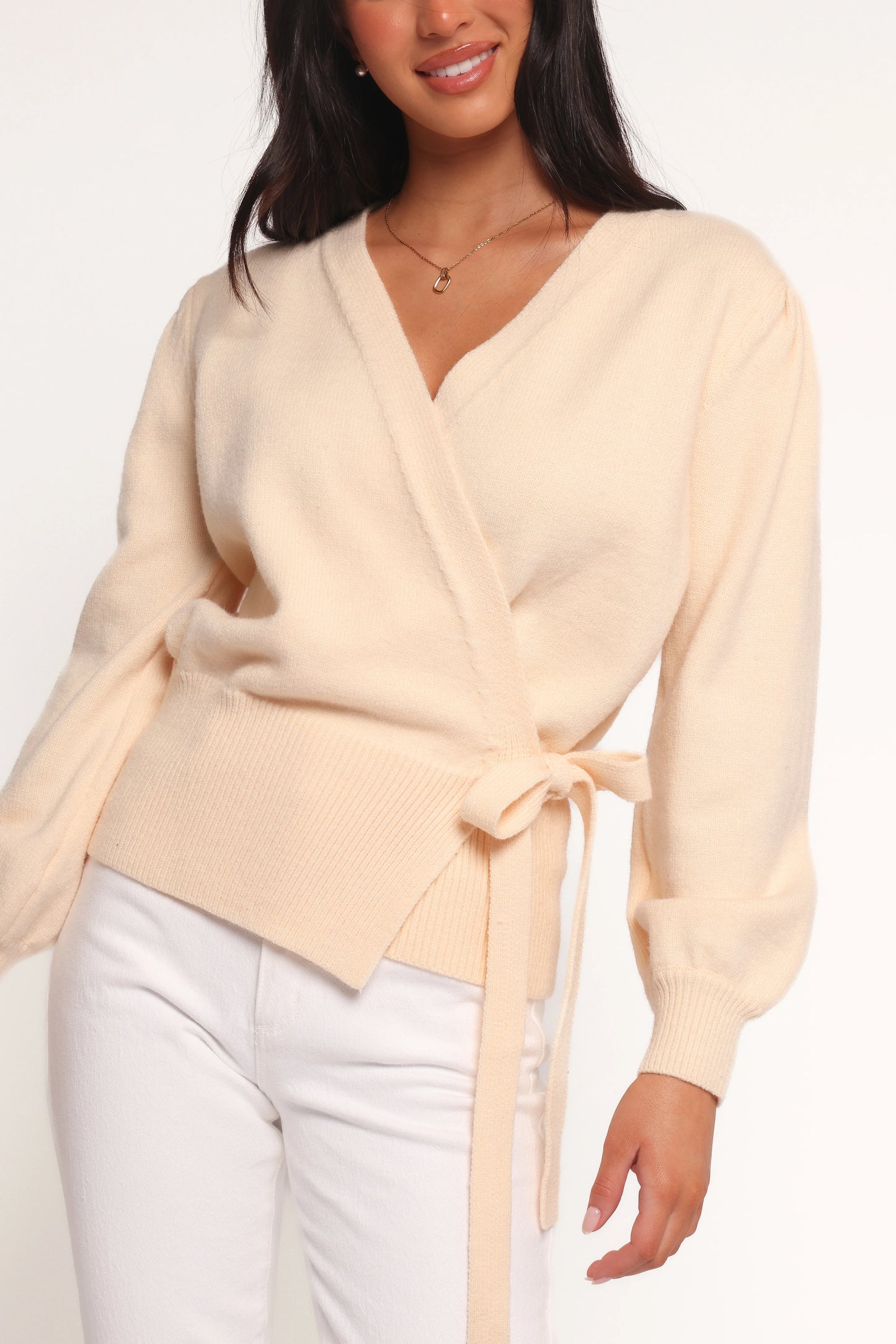 Abbey Ballet Wrap Cardigan - Cream