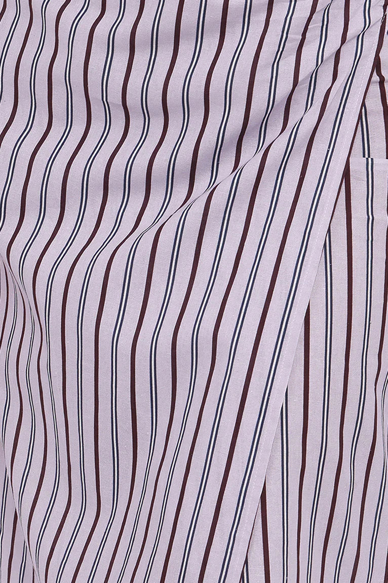 Jacey Wrap Midi Skirt - Midnight Stripe