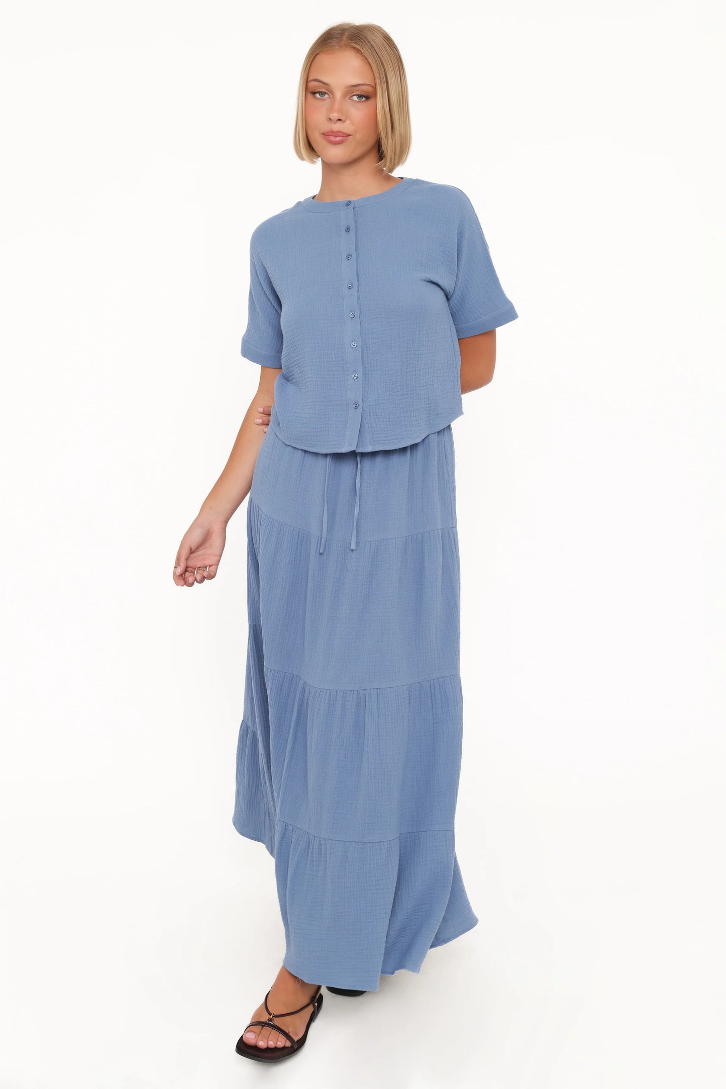 Sophia Skirt Set - Denim Blue