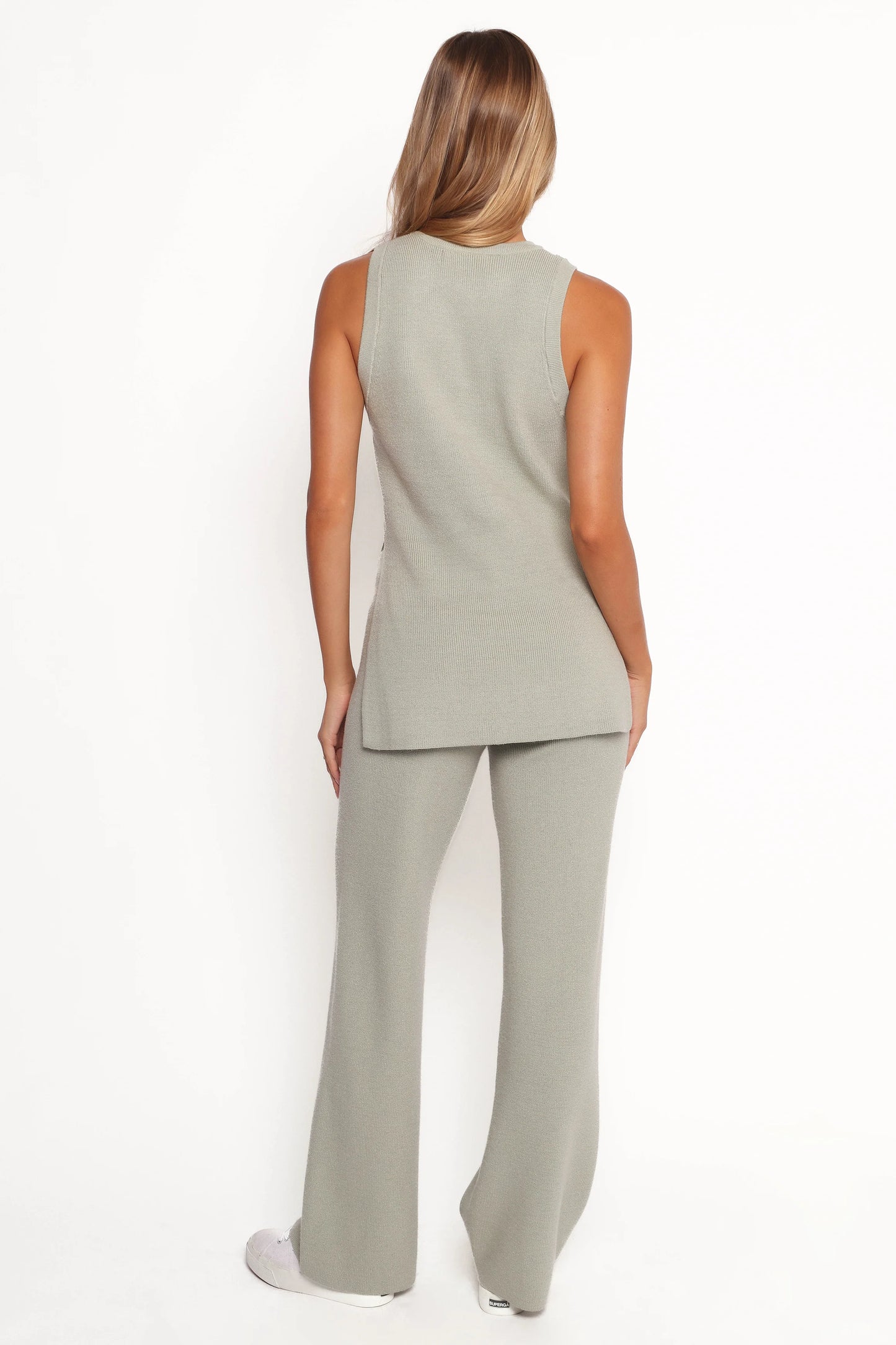 Ellory Knitted Pants Set - Light Sage