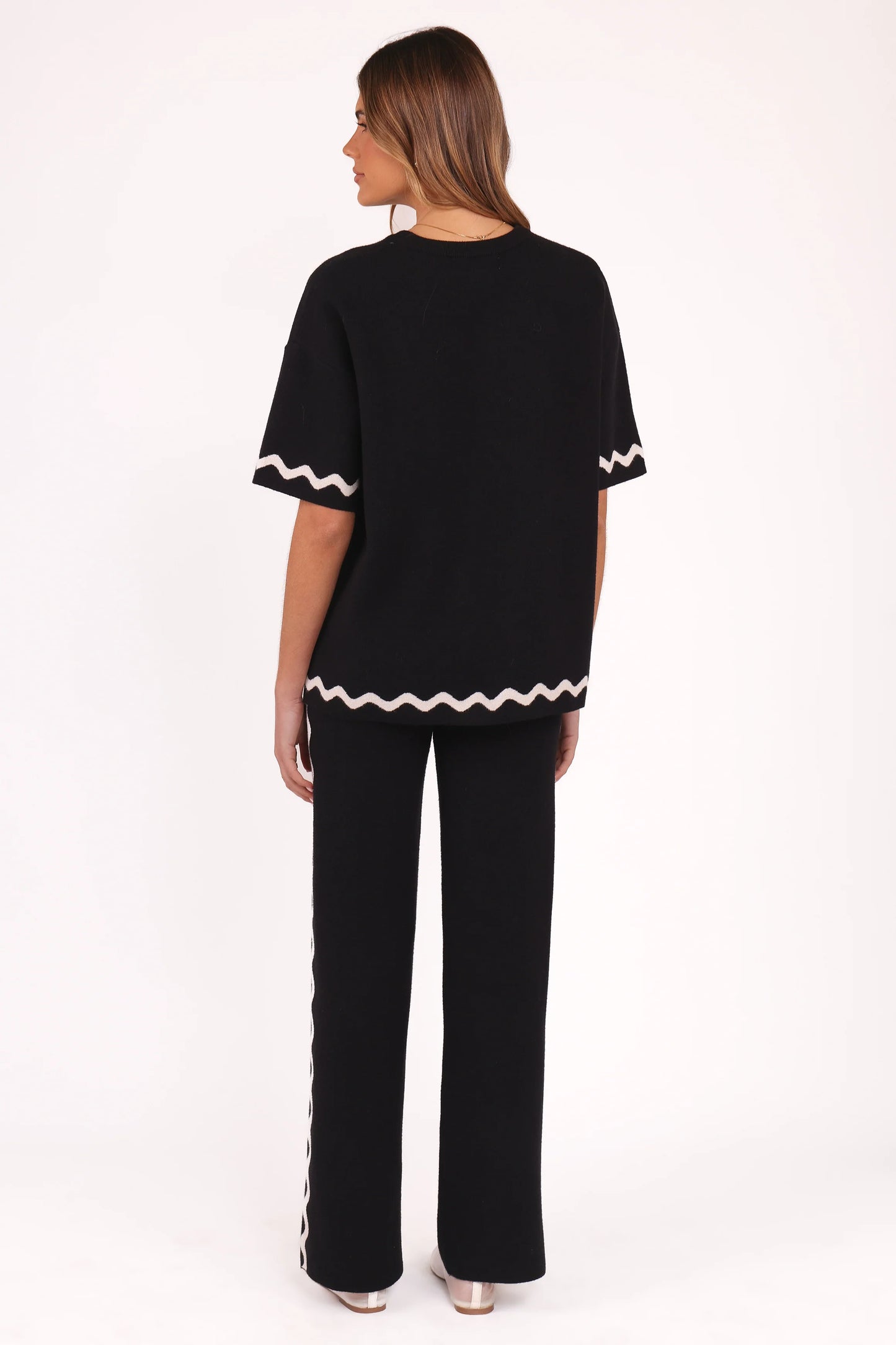 Vespa Knitted Tee - Black White