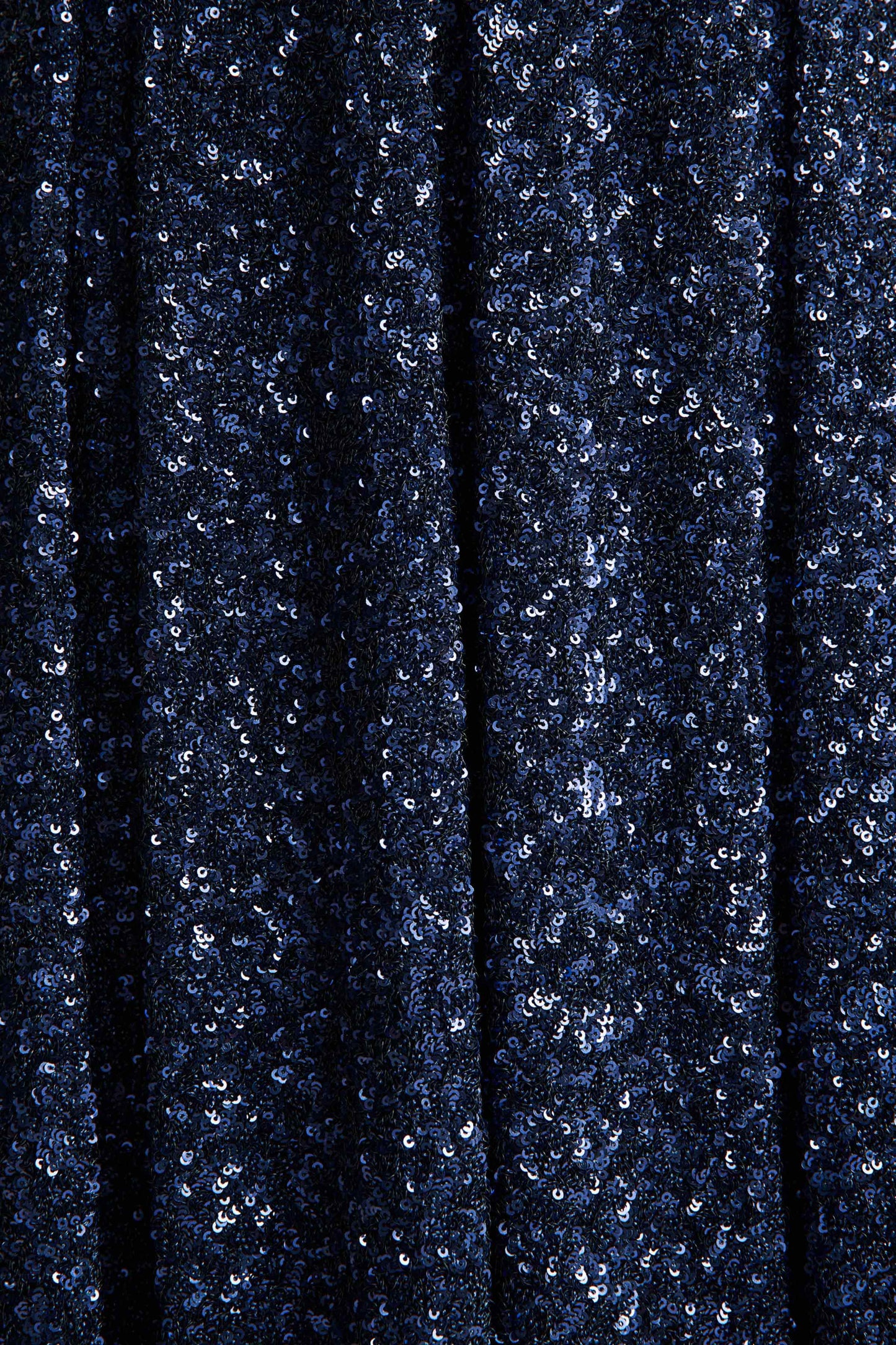 Lima Navy Sequin Square-Neck A-Line Midi Dress