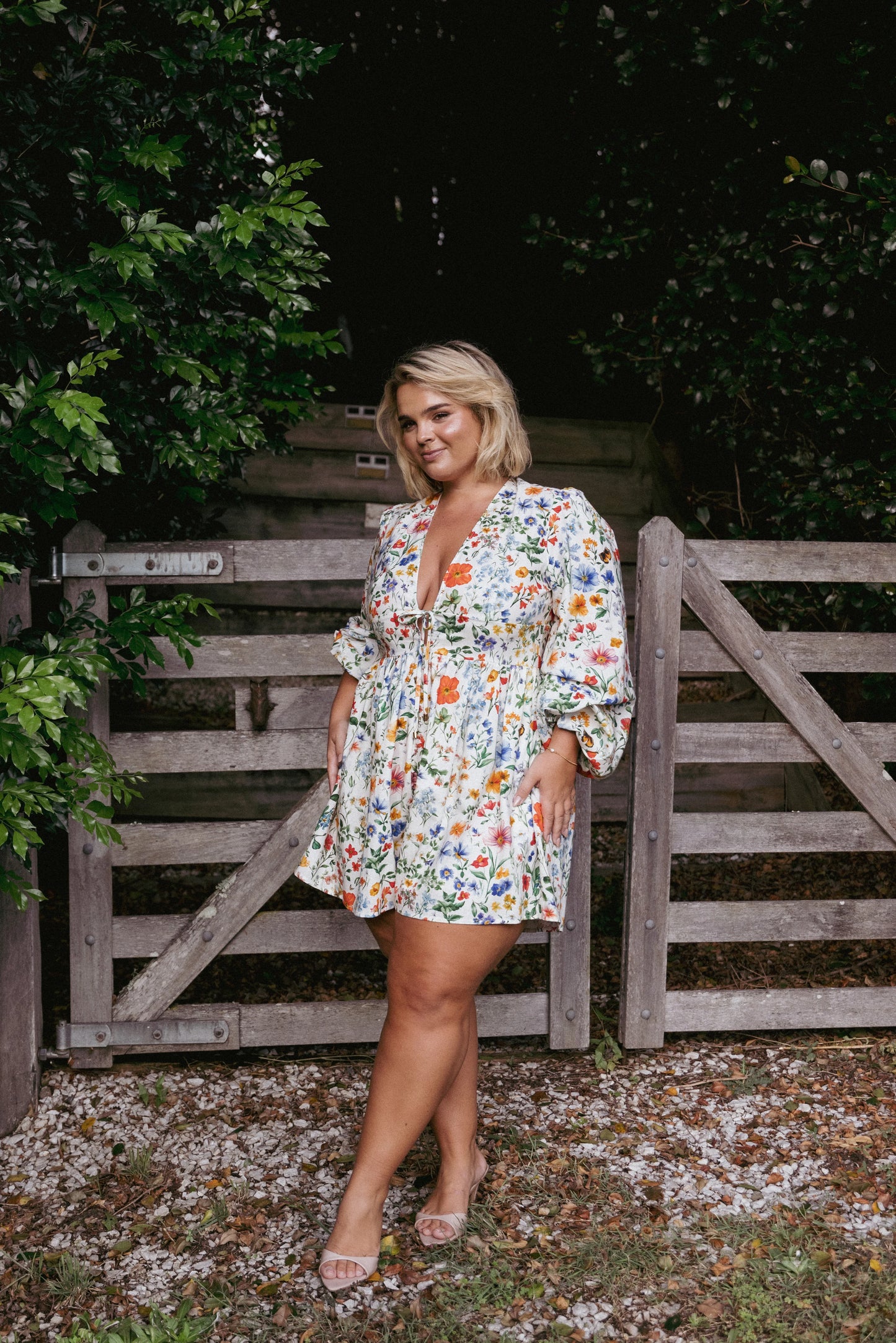 Irisa Long Sleeve Romper - Garden Floral