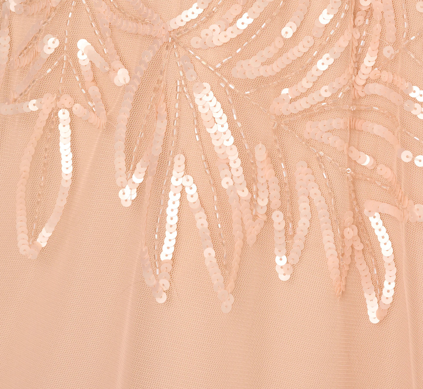 Short Sleeve Sequin Bead Midi Dress In Blush
