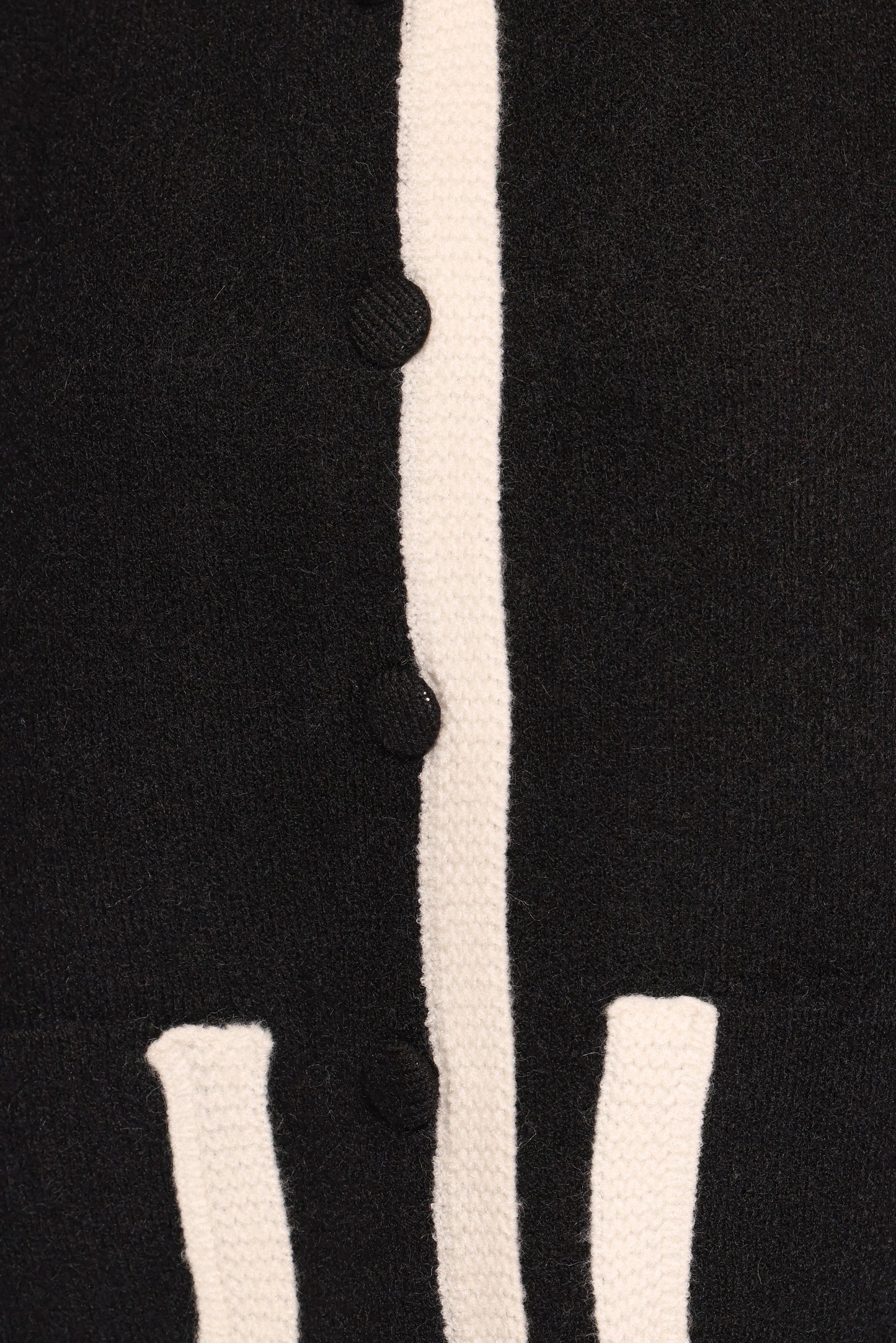 Orabelle Contrast Hem Cardigan - Black