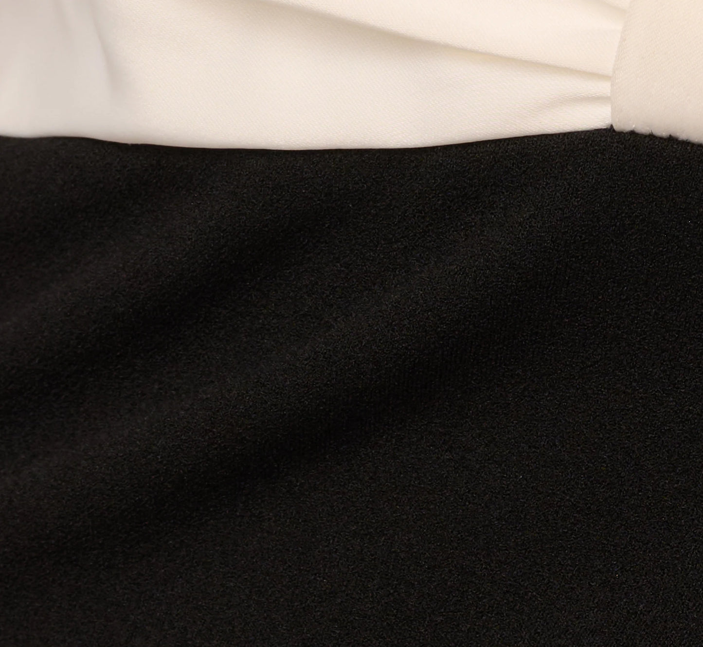 Strapless Plunge Color Block Gown In Black Ivory
