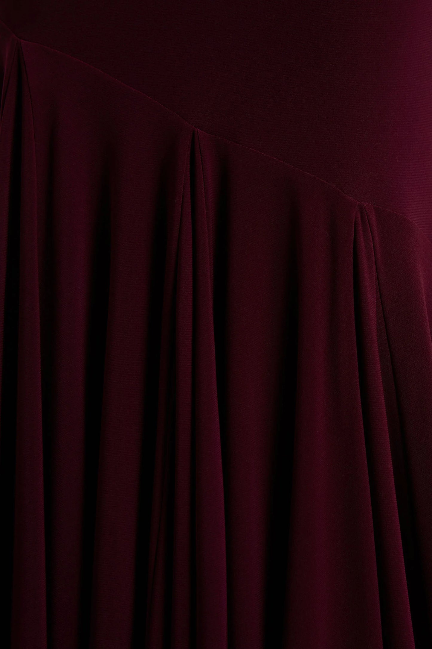 Zya Dark Plum Asymmetric-Neck Fishtail Maxi Dress