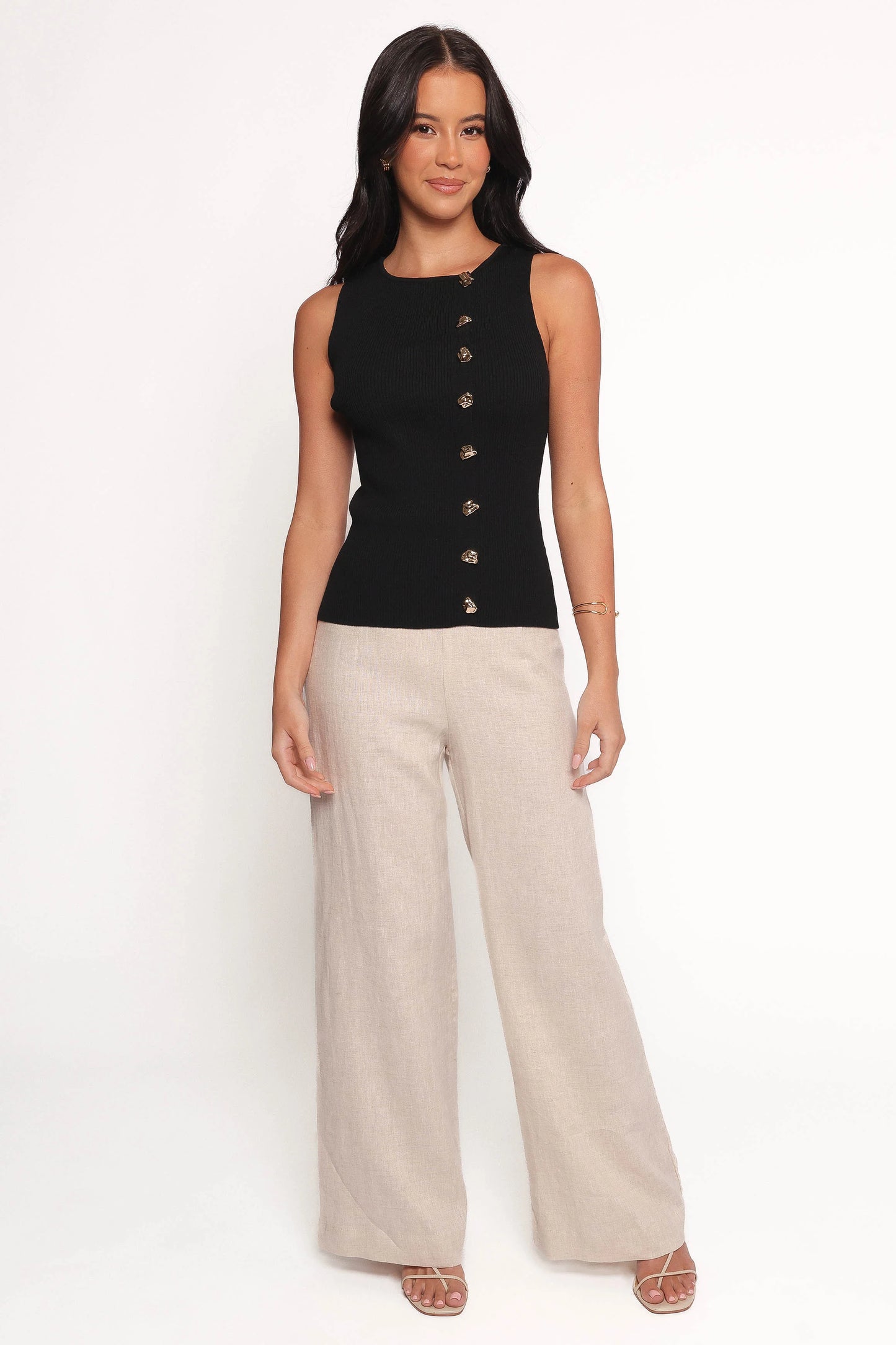 Lysa Knit Vest Top - Black