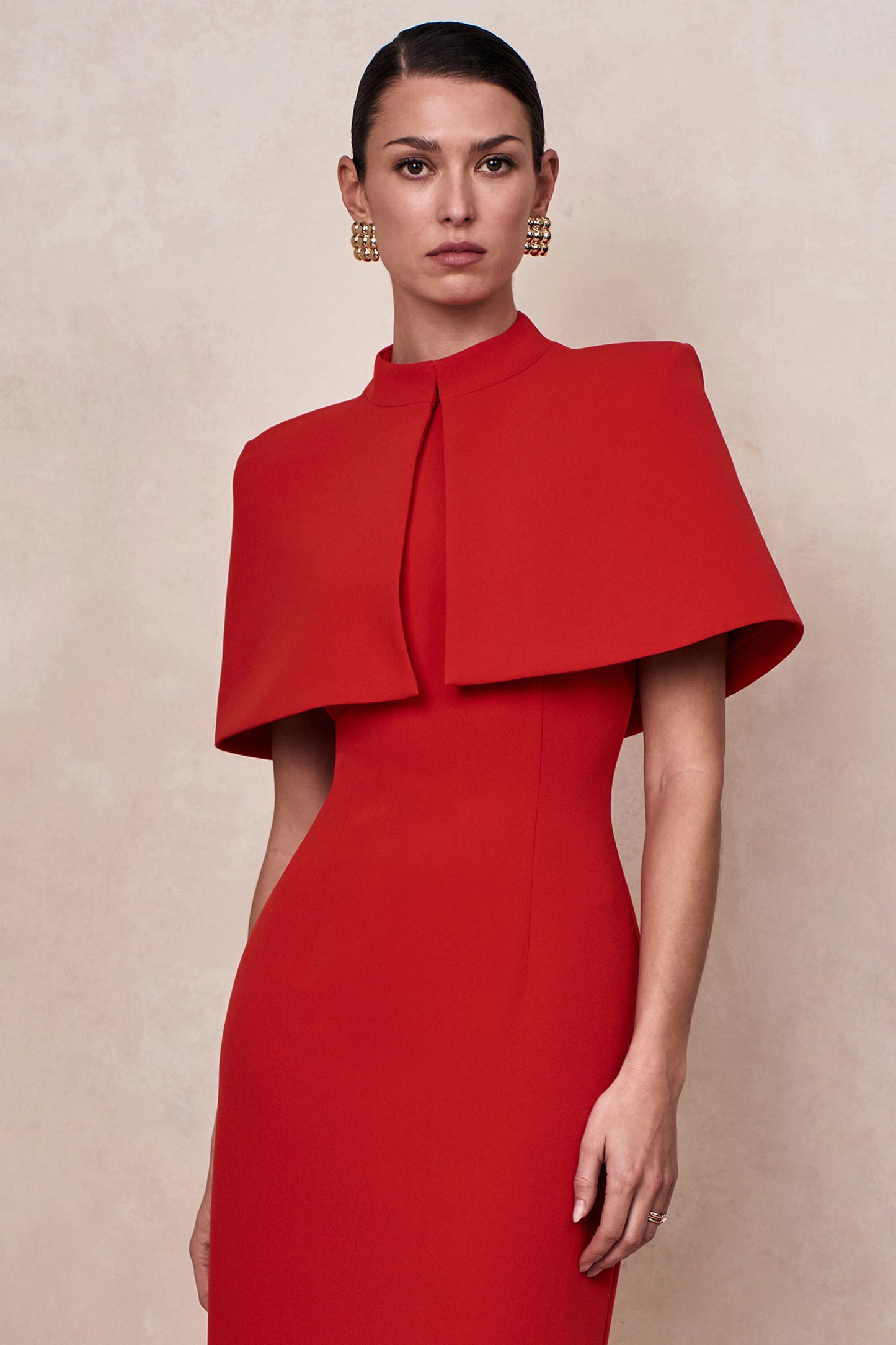 Deva Red High-Neck Cape