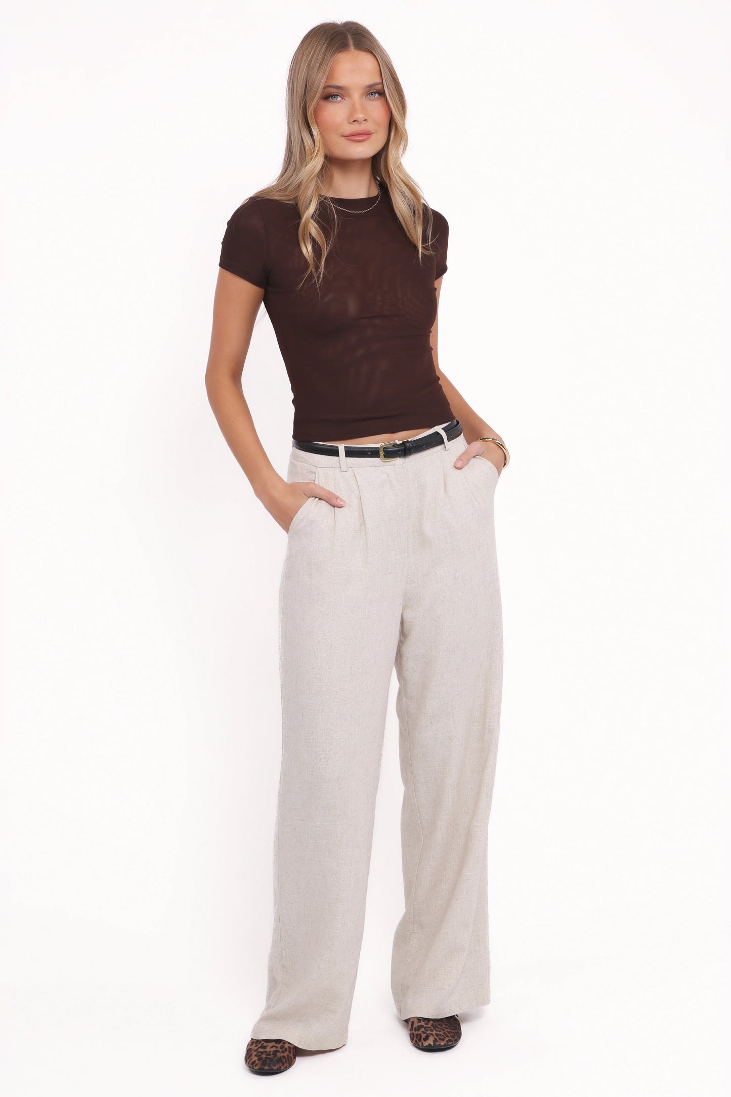 Vivian Mesh Tee - Brown