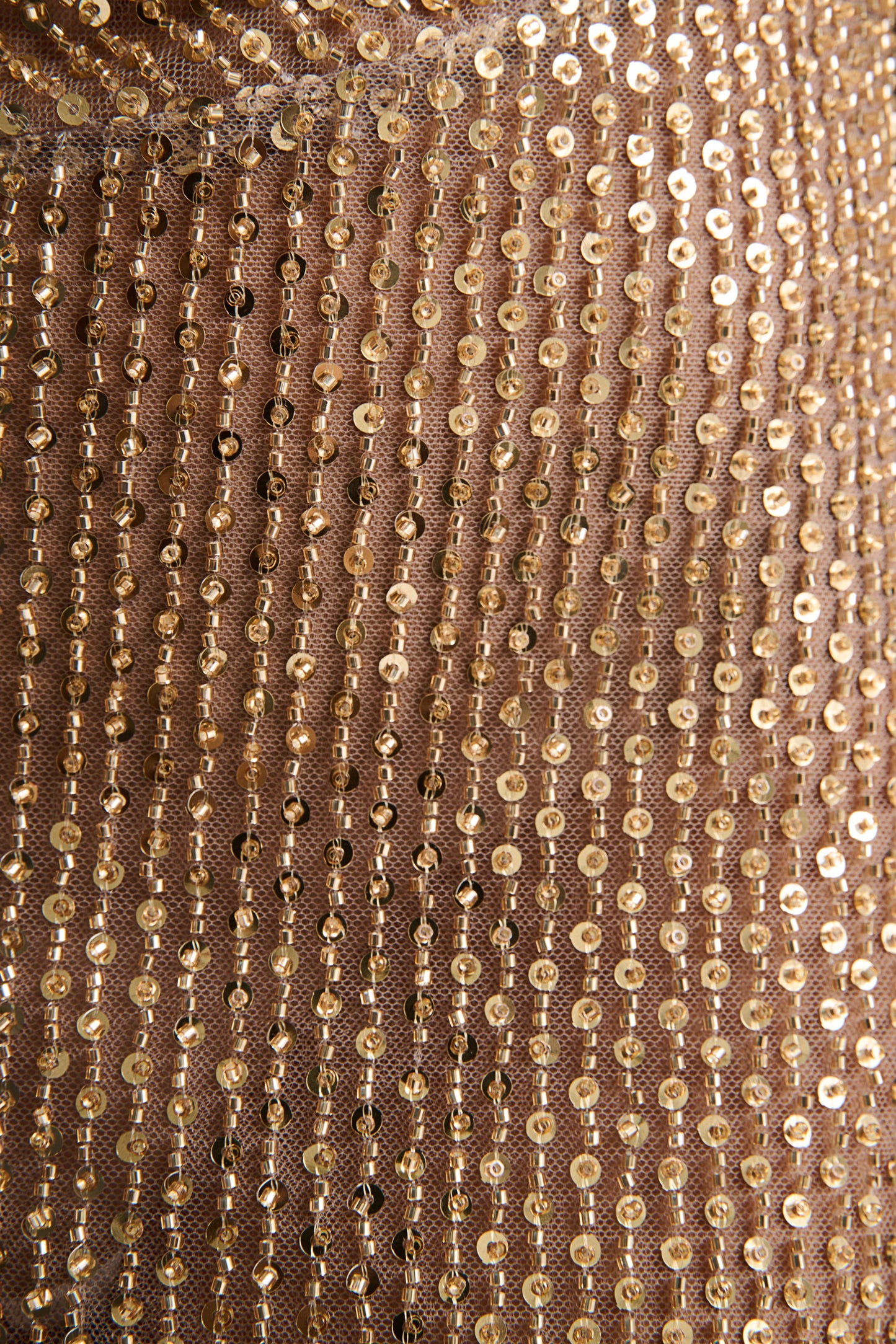 Anele Gold Sequin High-Neck Sheer Maxi Dress With Sash And Open-Back