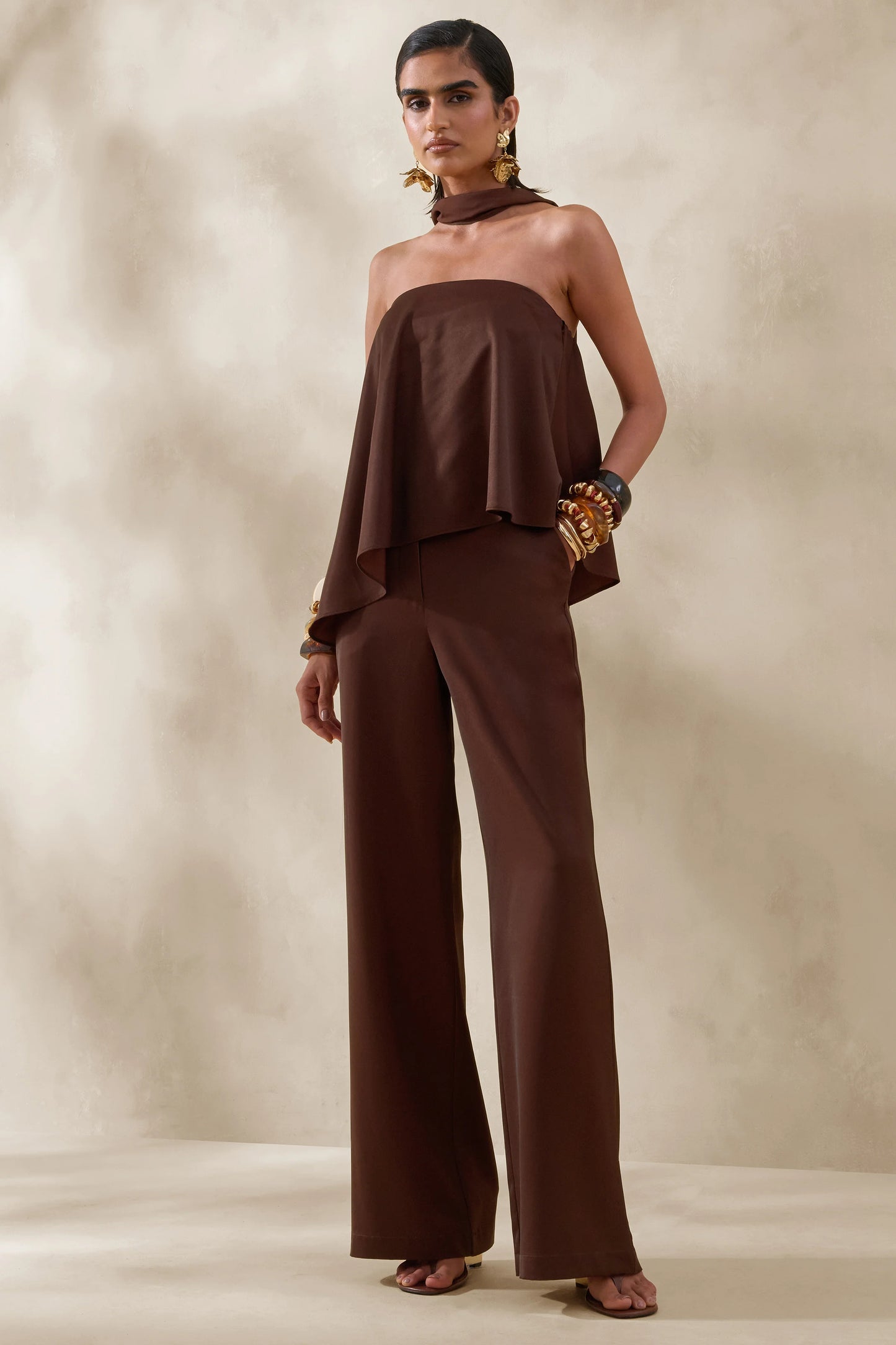 Seloria Brown Wide-Leg Trouser