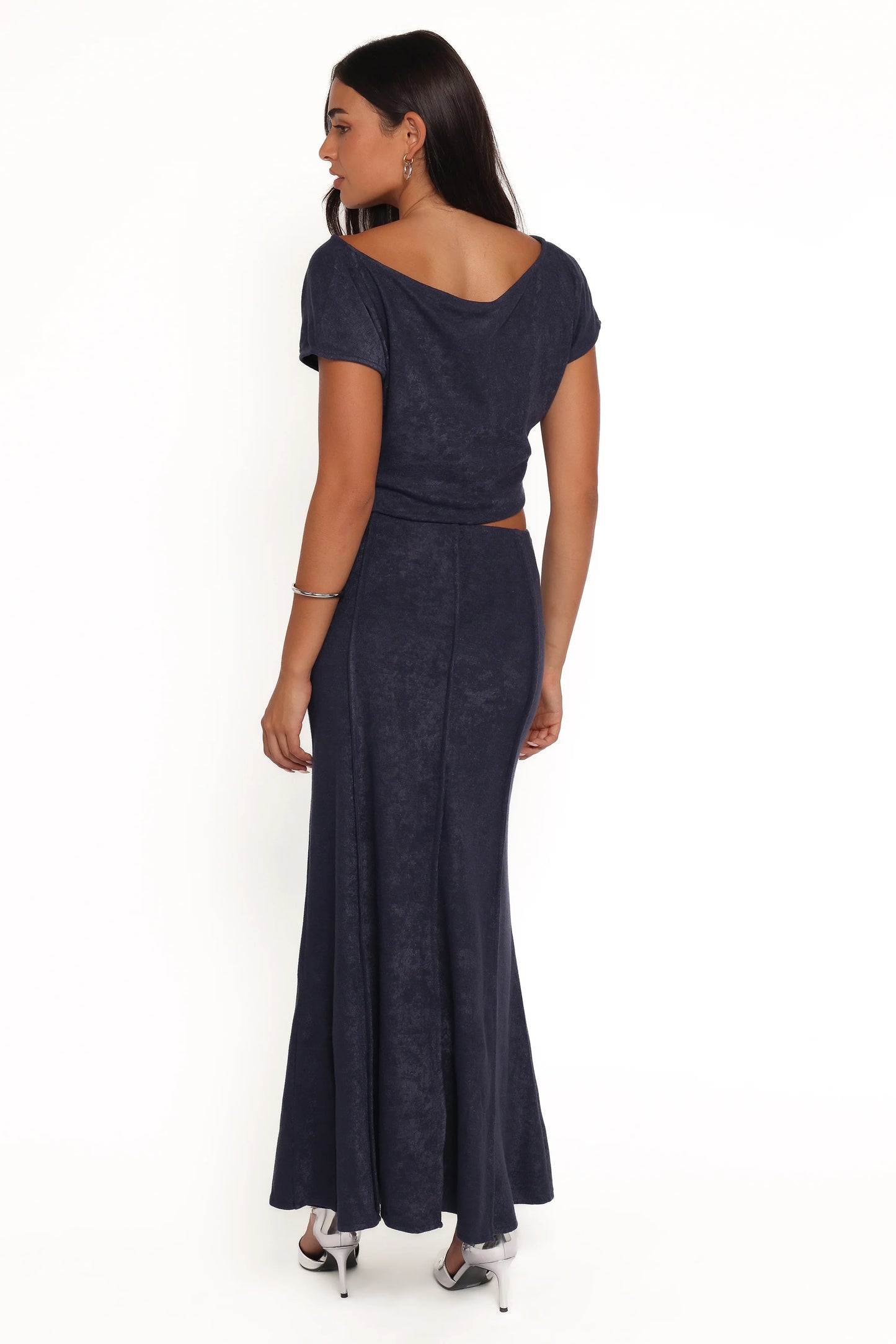 Aria Maxi Skirt Set - Denim Blue