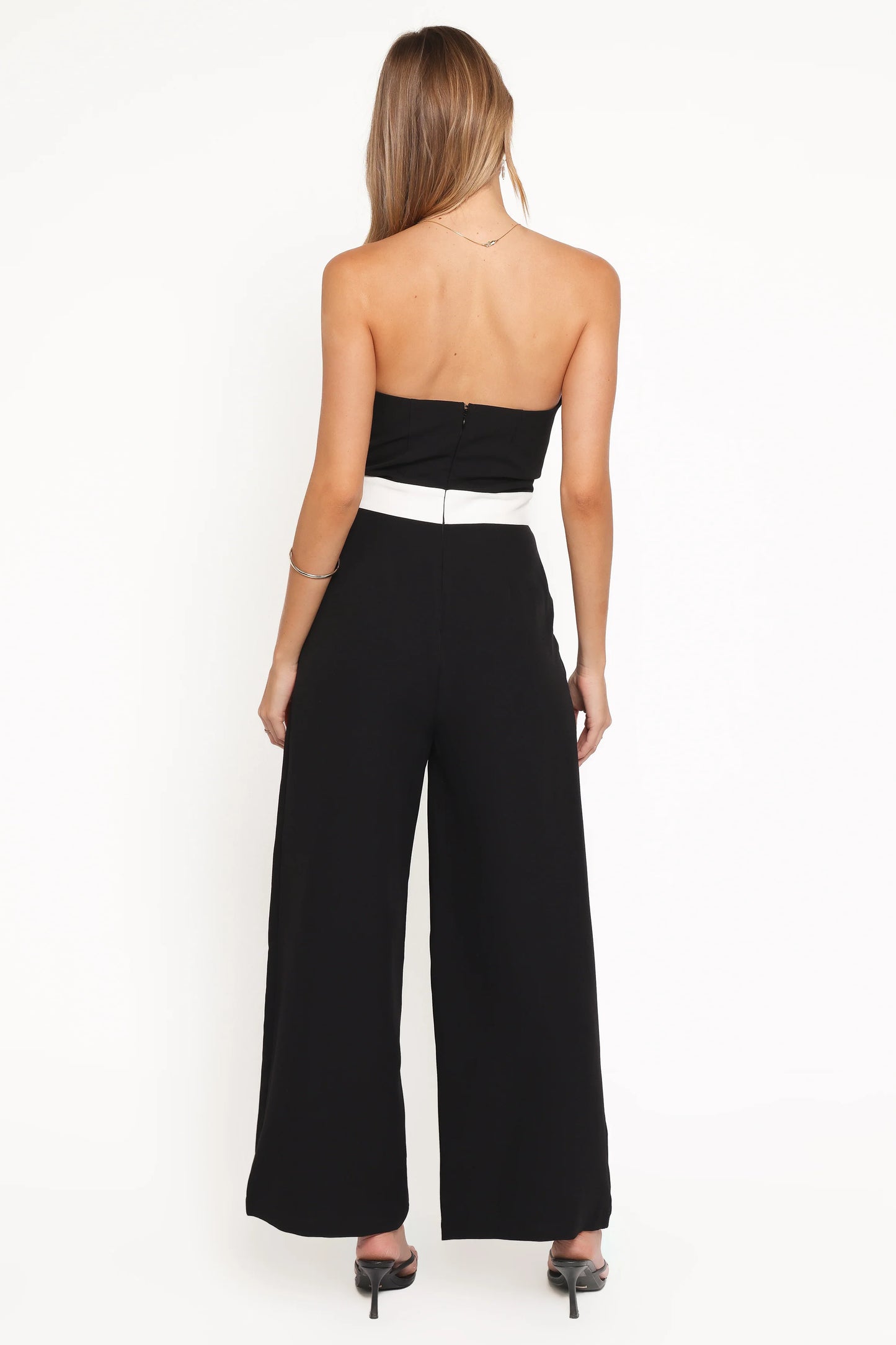 Elaria Scalloped Belted Jumpsuit - Black