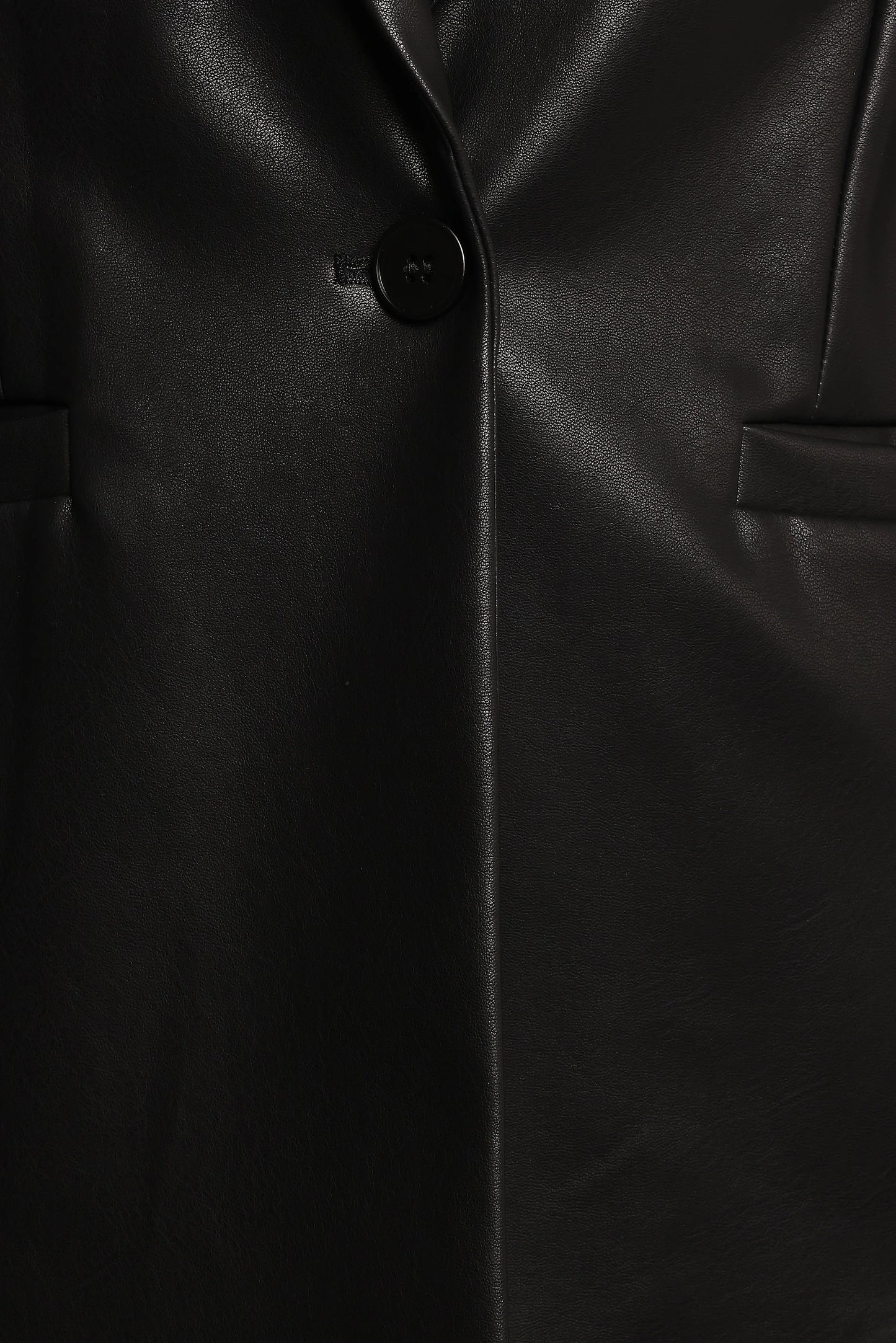 Jamie Faux Leather Blazer - Black
