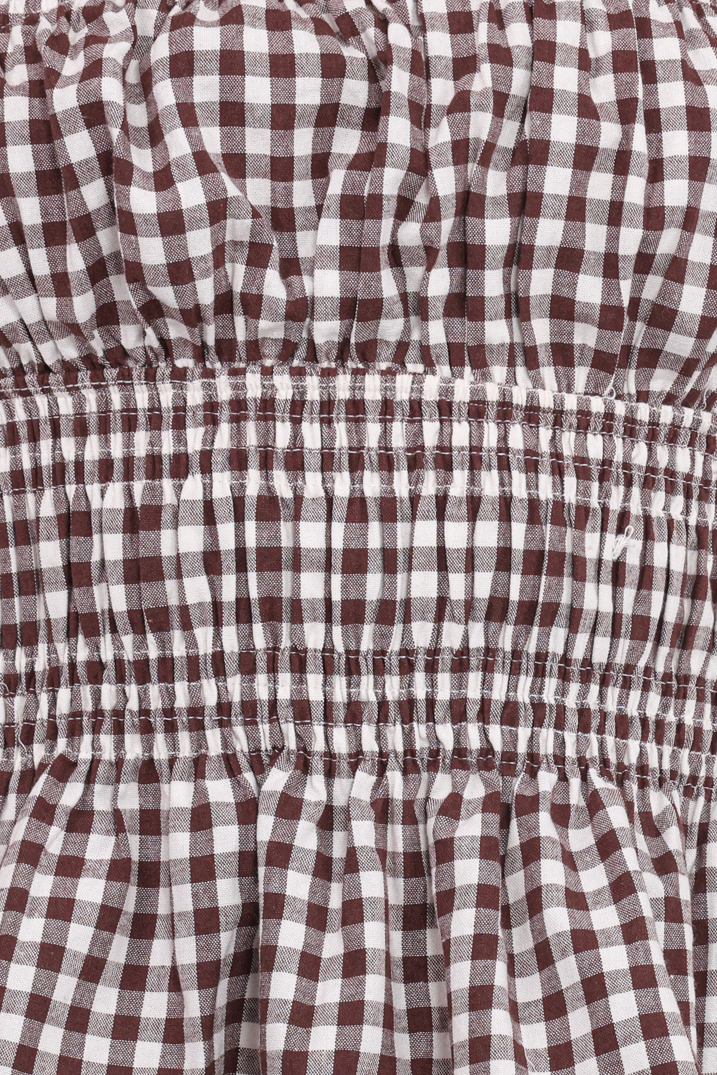 Amity Strapless Top - Brown Gingham