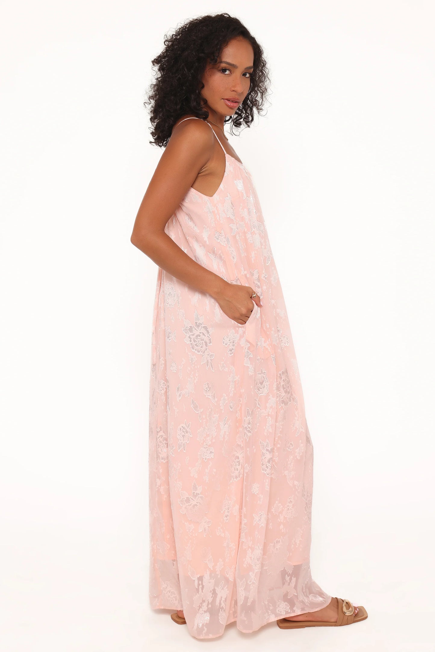 Lumina Jacquard Maxi Dress - Pink