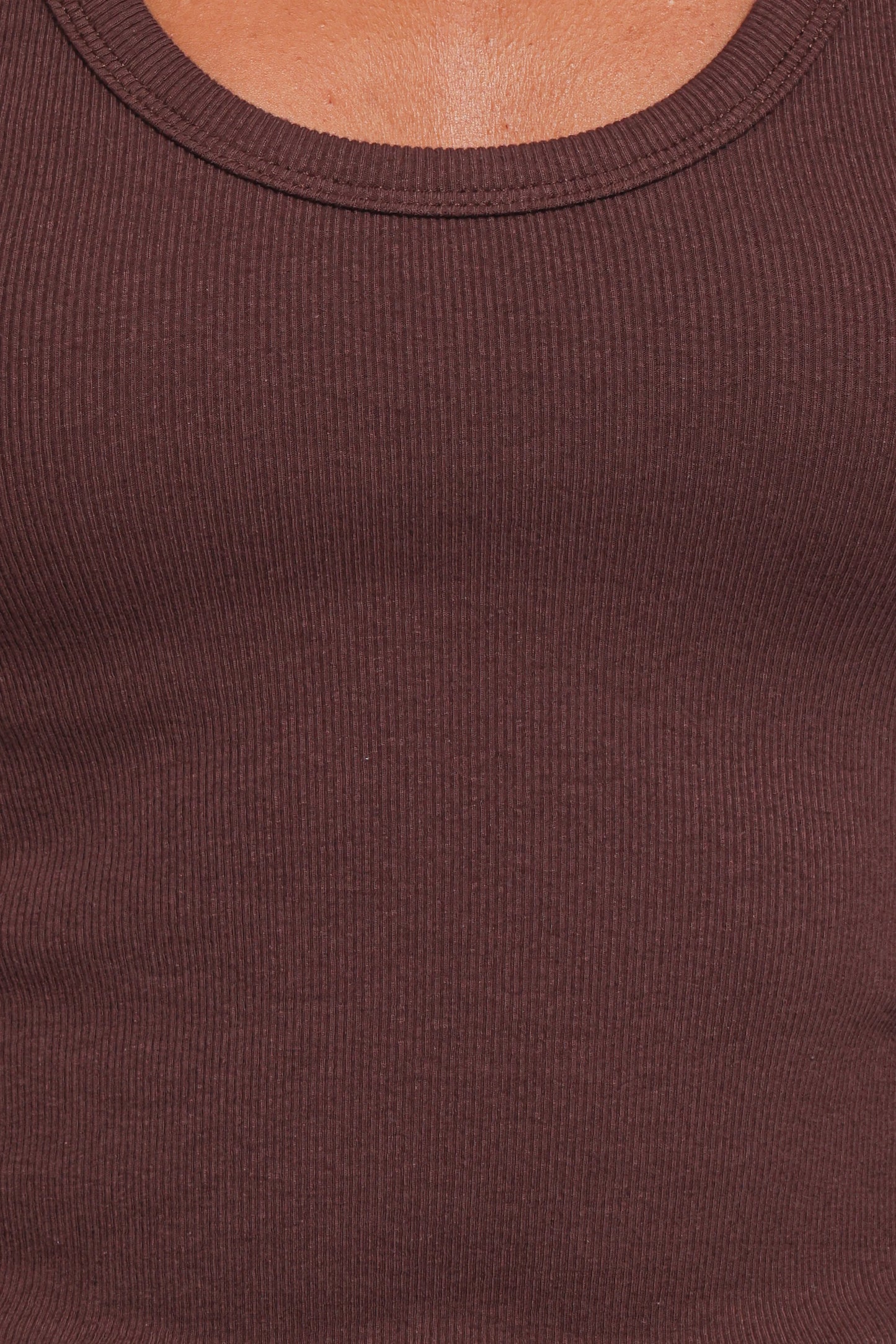 Miles Racerback Rib Knit Tank Top - Espresso